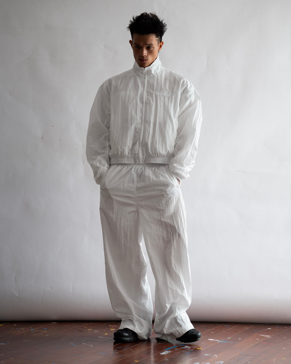 SSMA COMPANY TRACKSUIT PANTS - WHITE