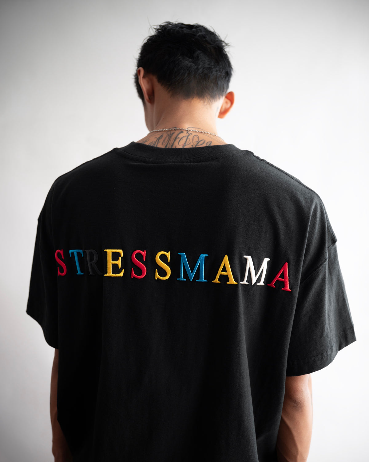 SSMA RAINBOW EMBROIDERY T-SHIRT - BLACK