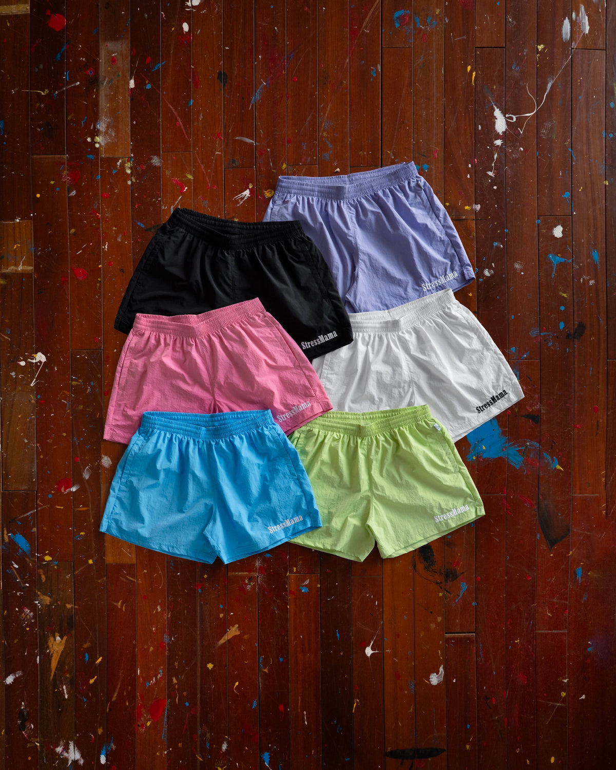 STRESSMAMA FLOATING TRACK SHORTS - PINK