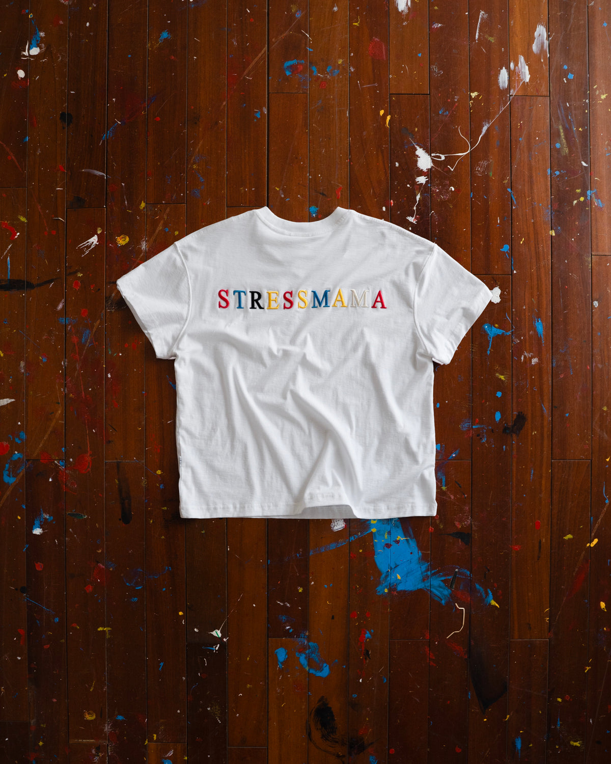 SSMA RAINBOW EMBROIDERY T-SHIRT - WHITE