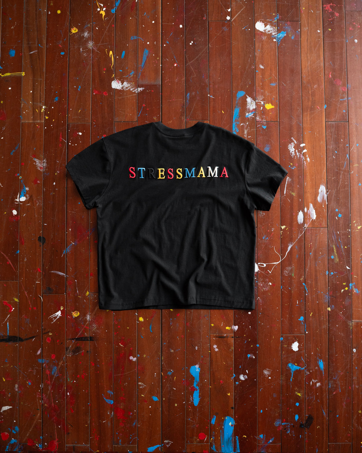 SSMA RAINBOW EMBROIDERY T-SHIRT - BLACK