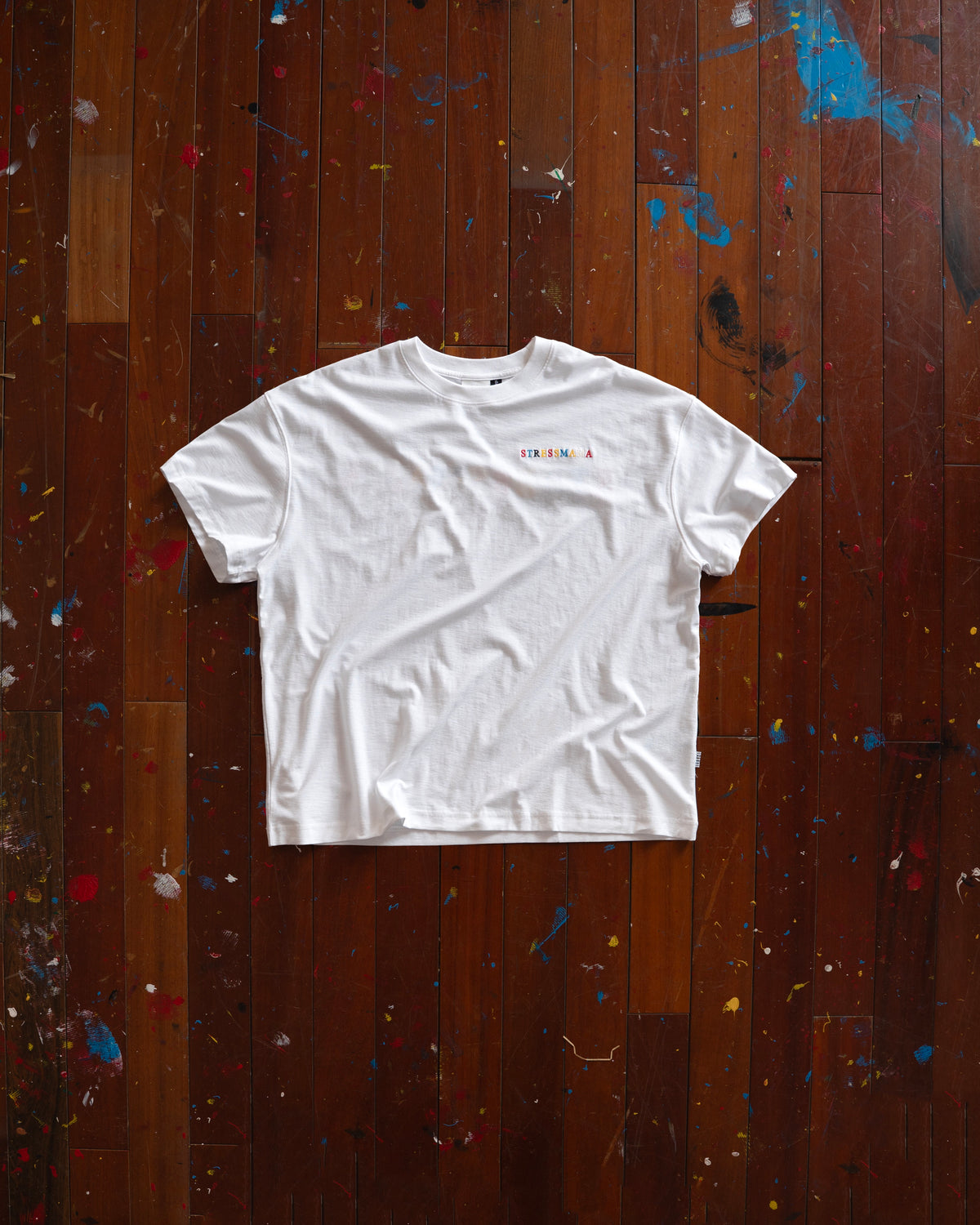 SSMA RAINBOW EMBROIDERY T-SHIRT - WHITE
