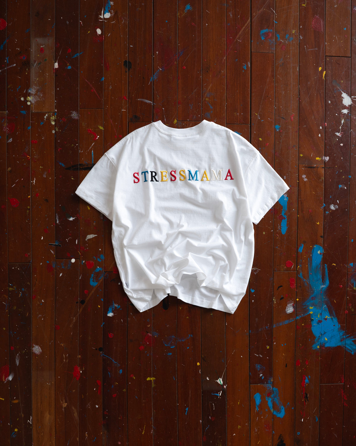 SSMA RAINBOW EMBROIDERY T-SHIRT - WHITE