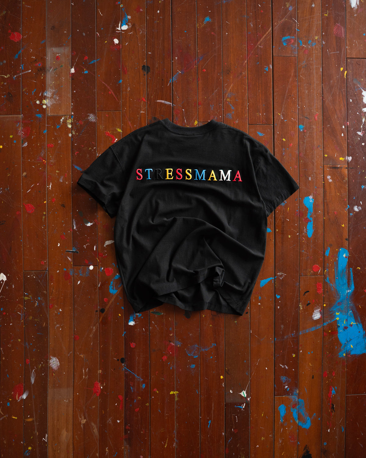 SSMA RAINBOW EMBROIDERY T-SHIRT - BLACK