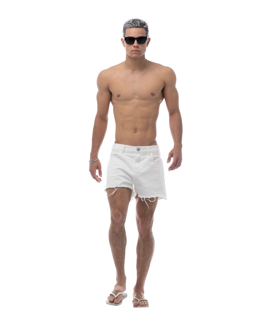 HÔTEL MAMA DENIM SHORTS - WHITE