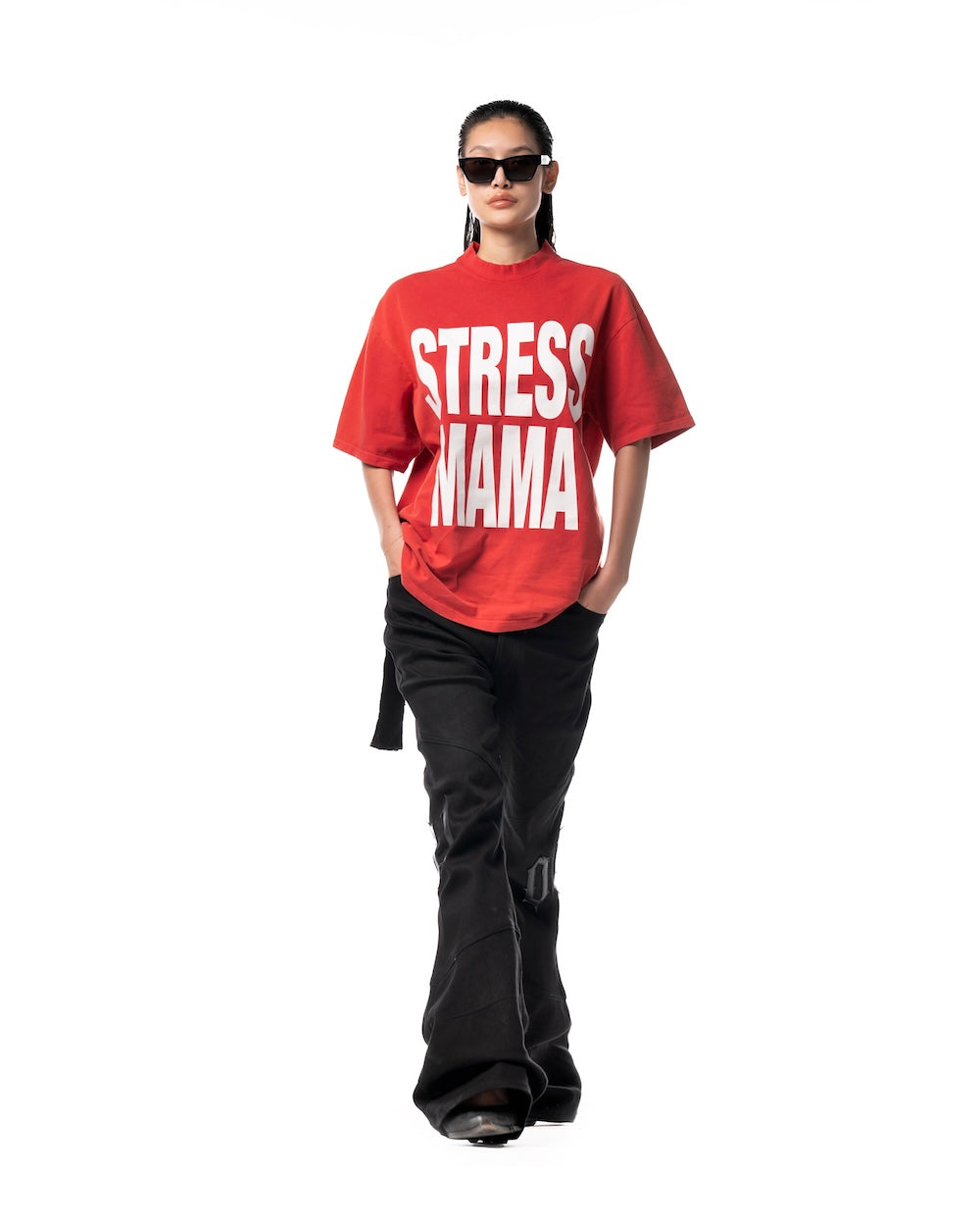 MAMAFIA BASIC WASHED T-SHIRT - RED