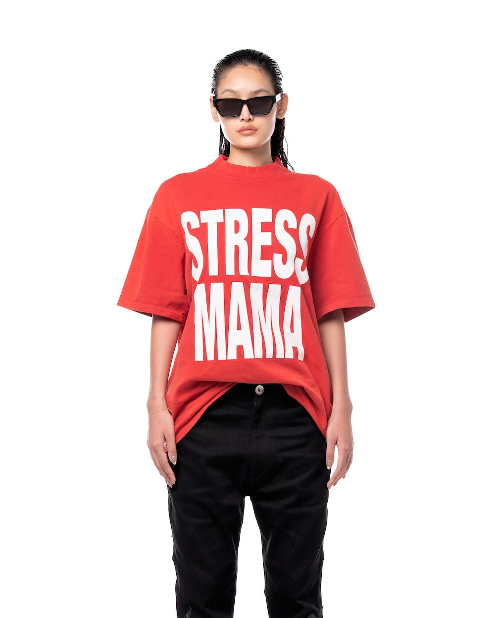 MAMAFIA BASIC WASHED T-SHIRT - RED