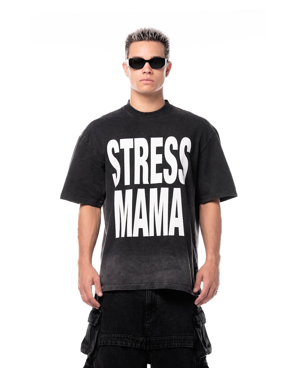 MAMAFIA BASIC WASHED T-SHIRT - BLACK