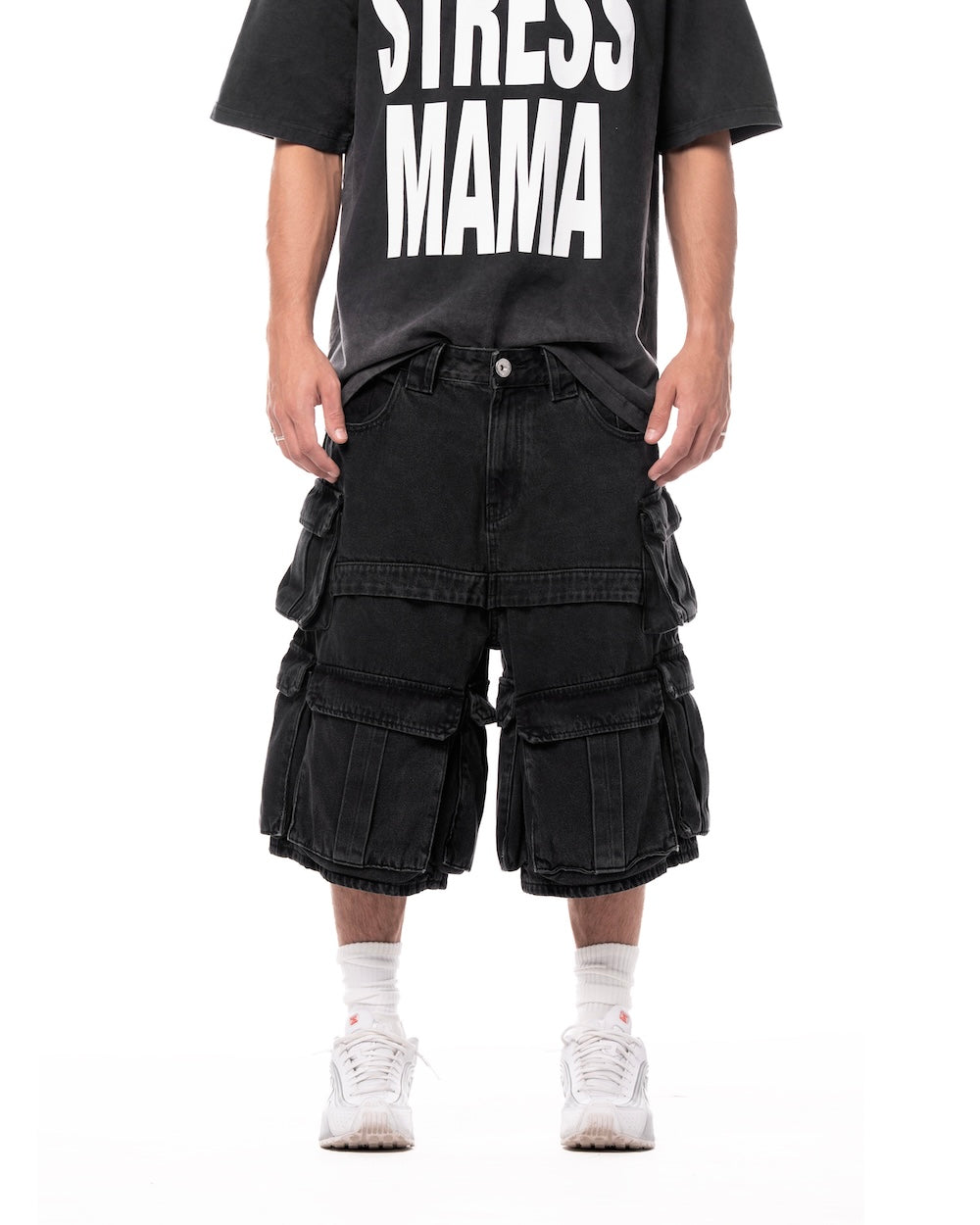 MAMAFIA UTILITY SHORTS - BLACK
