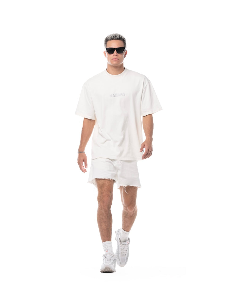 MAMAFIA GLITTER T-SHIRT - WHITE