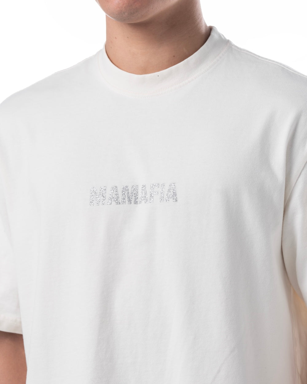 MAMAFIA GLITTER T-SHIRT - WHITE