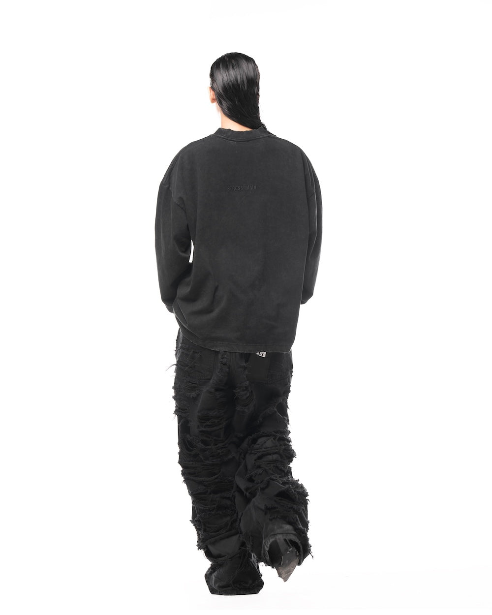 MAMAFIA DISTRESSED JEANS - BLACK