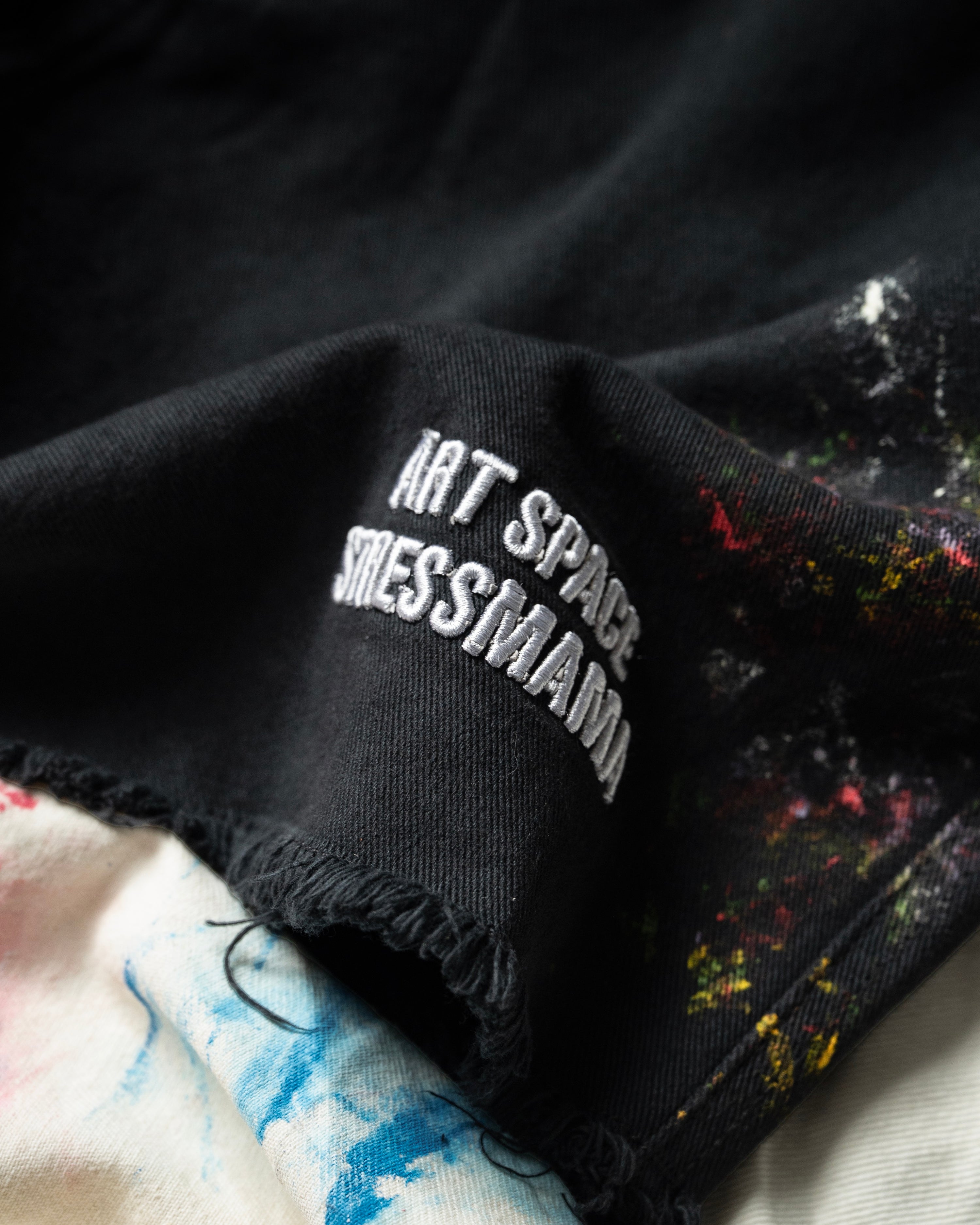 SSMA SPLATTER KHAKI SHORTS - BLACK