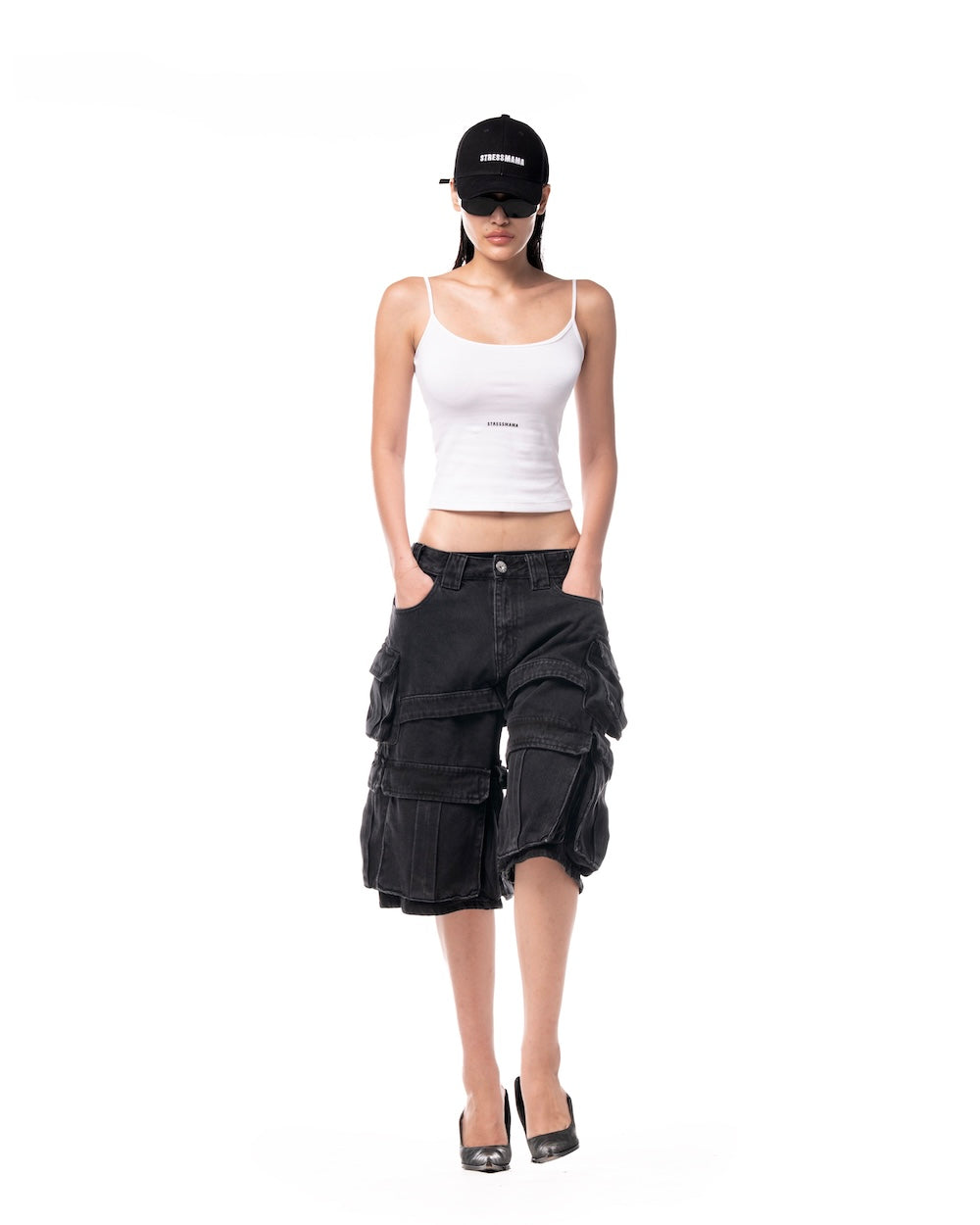 MAMAFIA UTILITY SHORTS - BLACK
