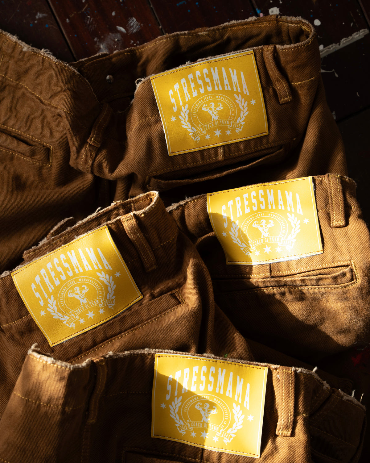 SSMA SPLATTER KHAKI SHORTS - BROWN
