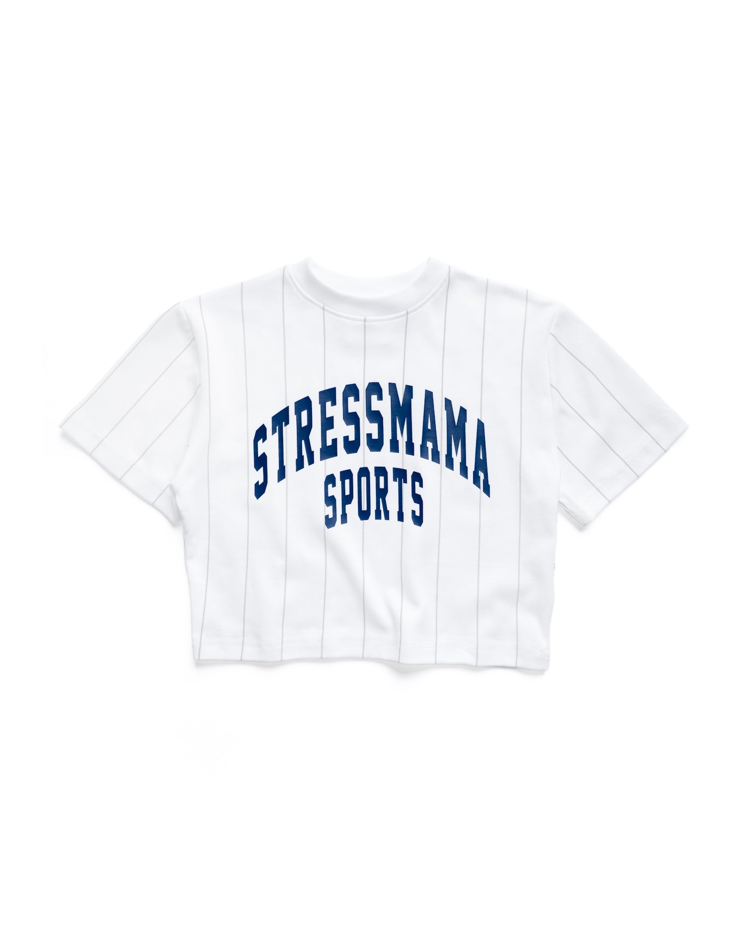 SSMA SPORTS STRIPED CROPPED T-SHIRT - WHITE