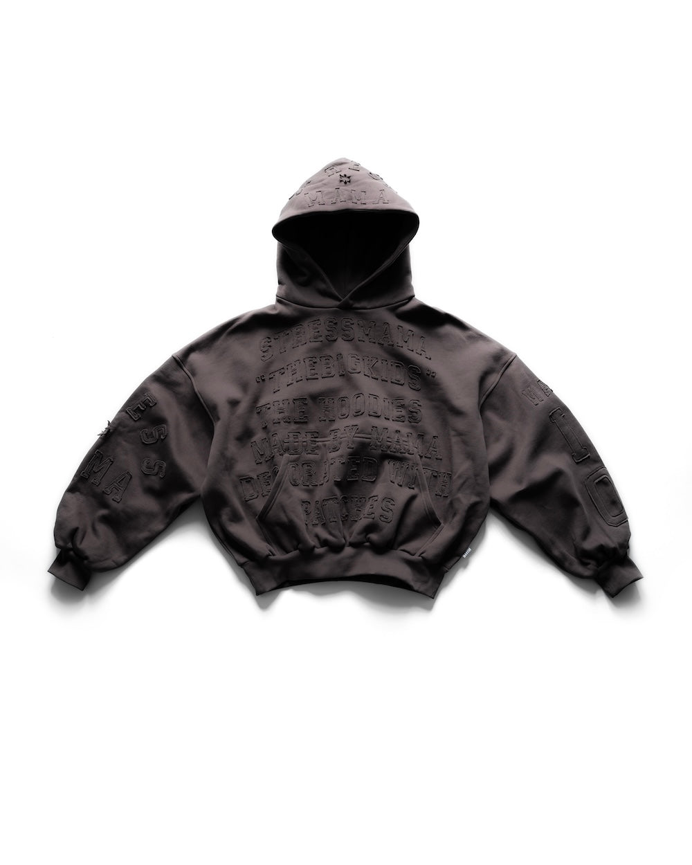 SSMA LETTER PATCH HOODIE - BROWN