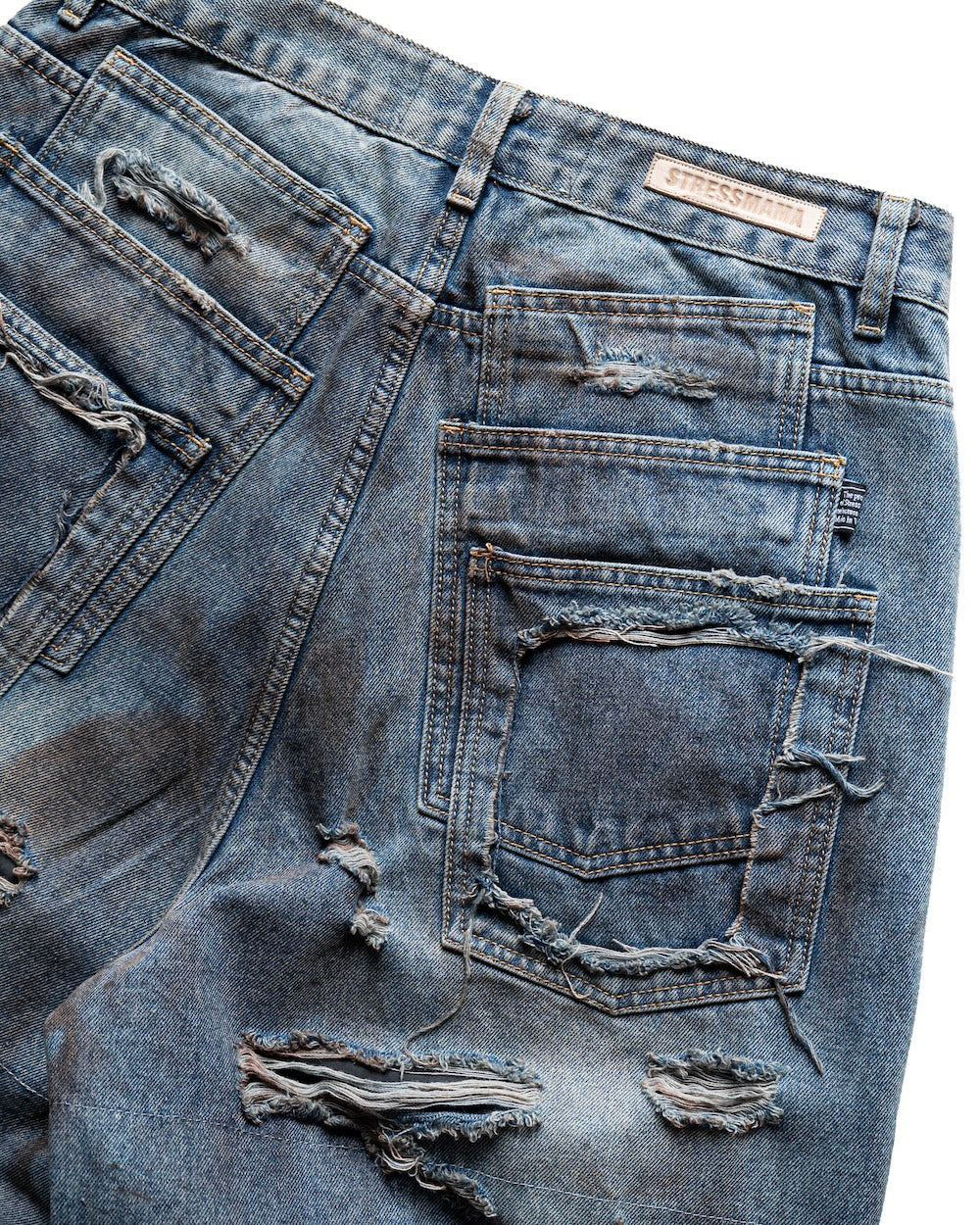 HOLIDAY24 DESTROYED JEANS - BLUE – STRESSMAMA