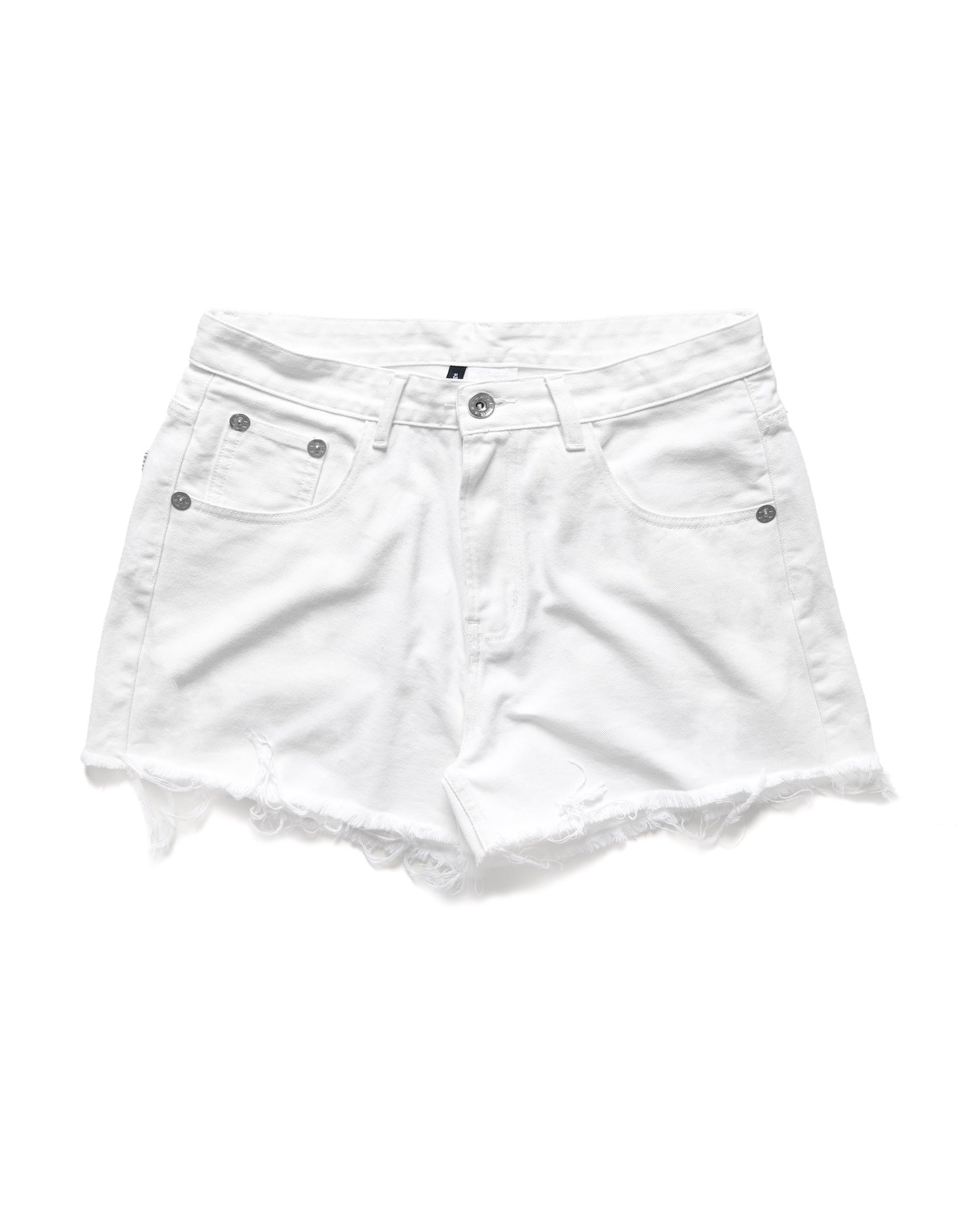 SUMMER26 RIPPED DENIM SHORTS - WHITE