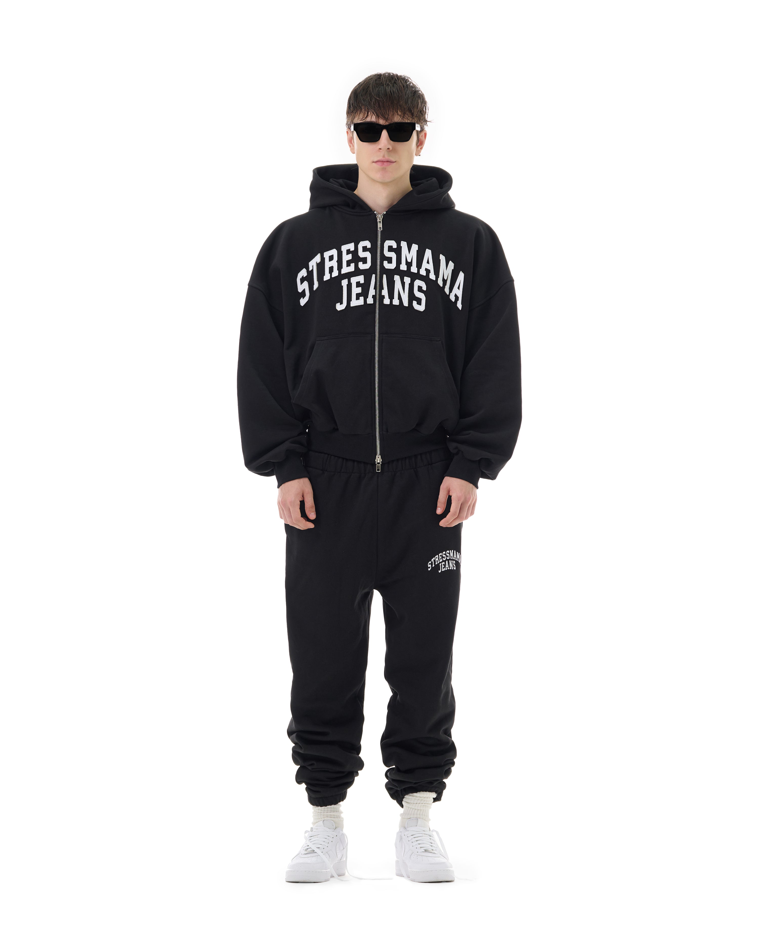 FW25 SSMA JEANS ZIP HOODIE - BLACK