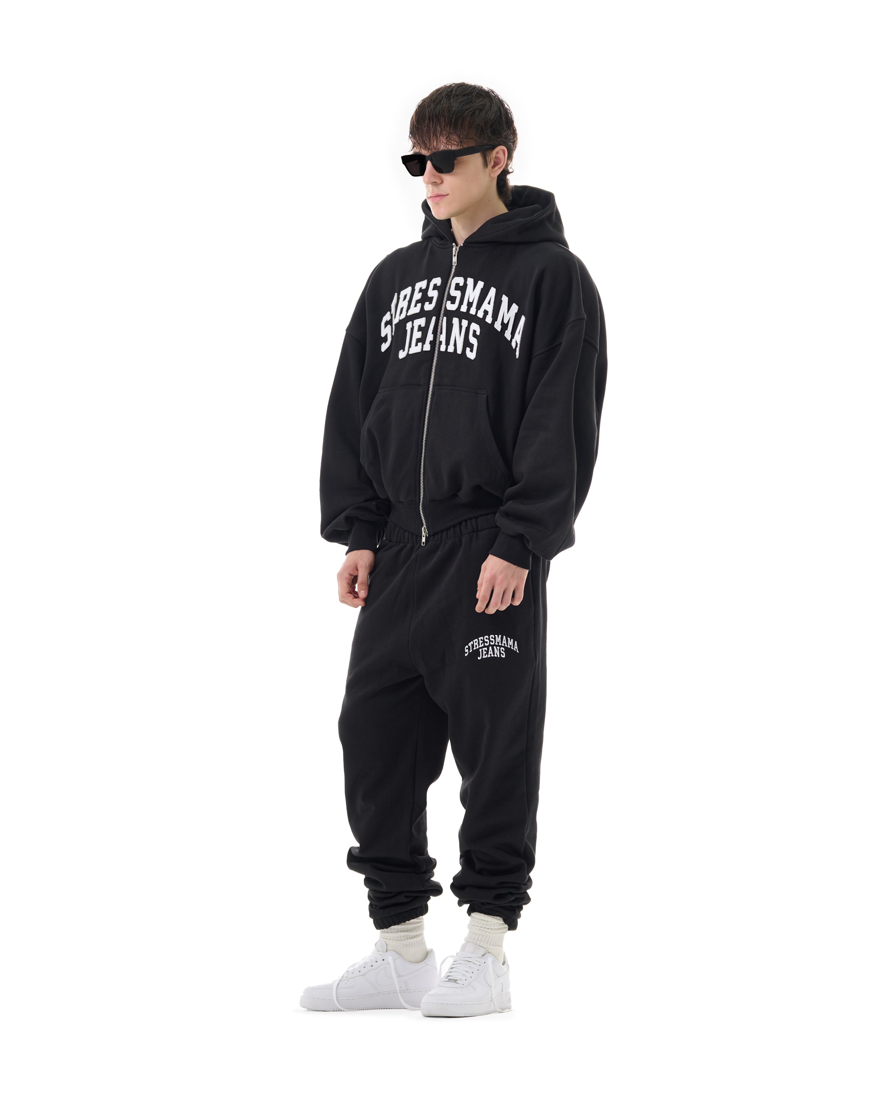 FW25 SSMA JEANS ZIP HOODIE - BLACK