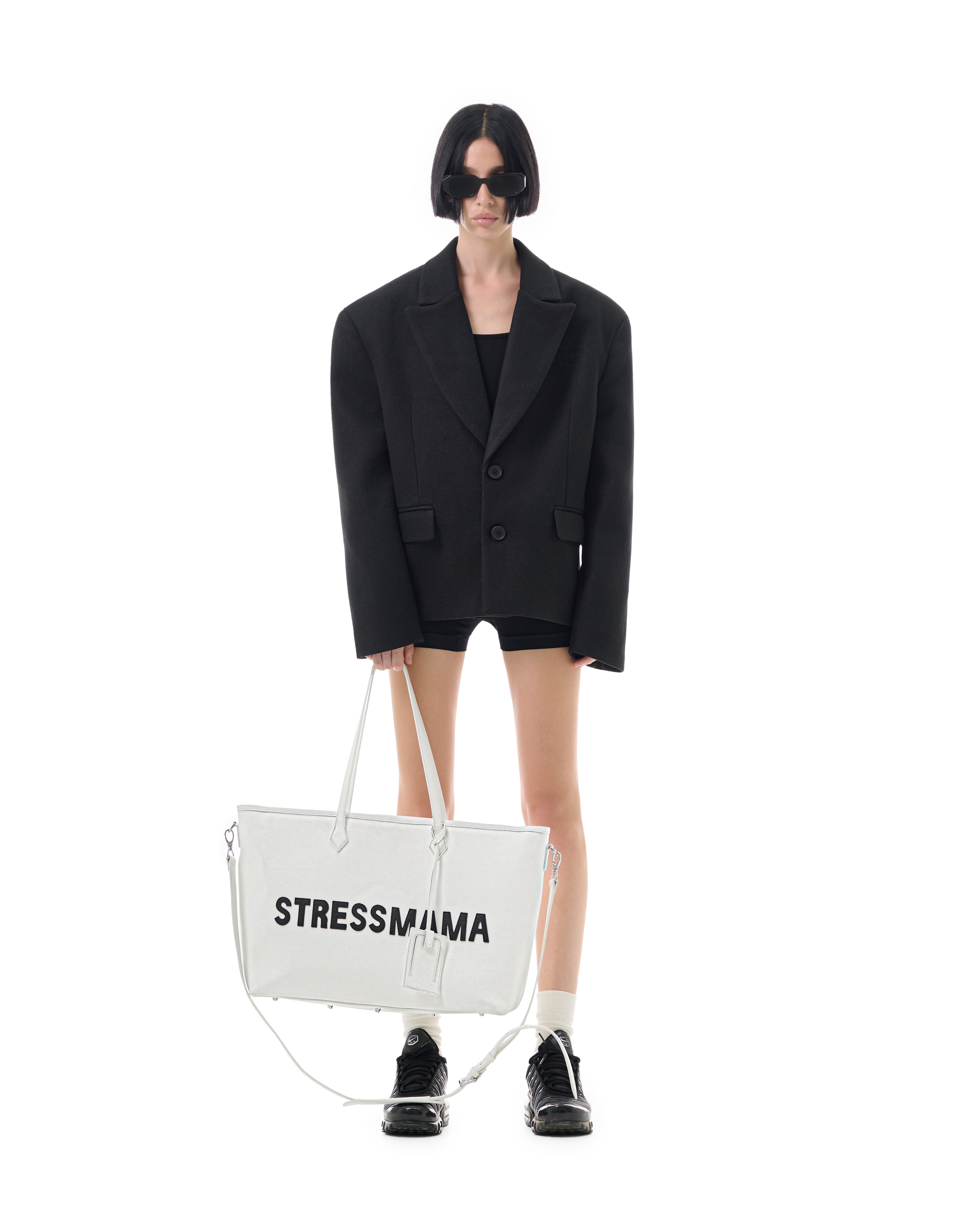 FW25 SIGNATURE LEATHER TOTE BAG - WHITE