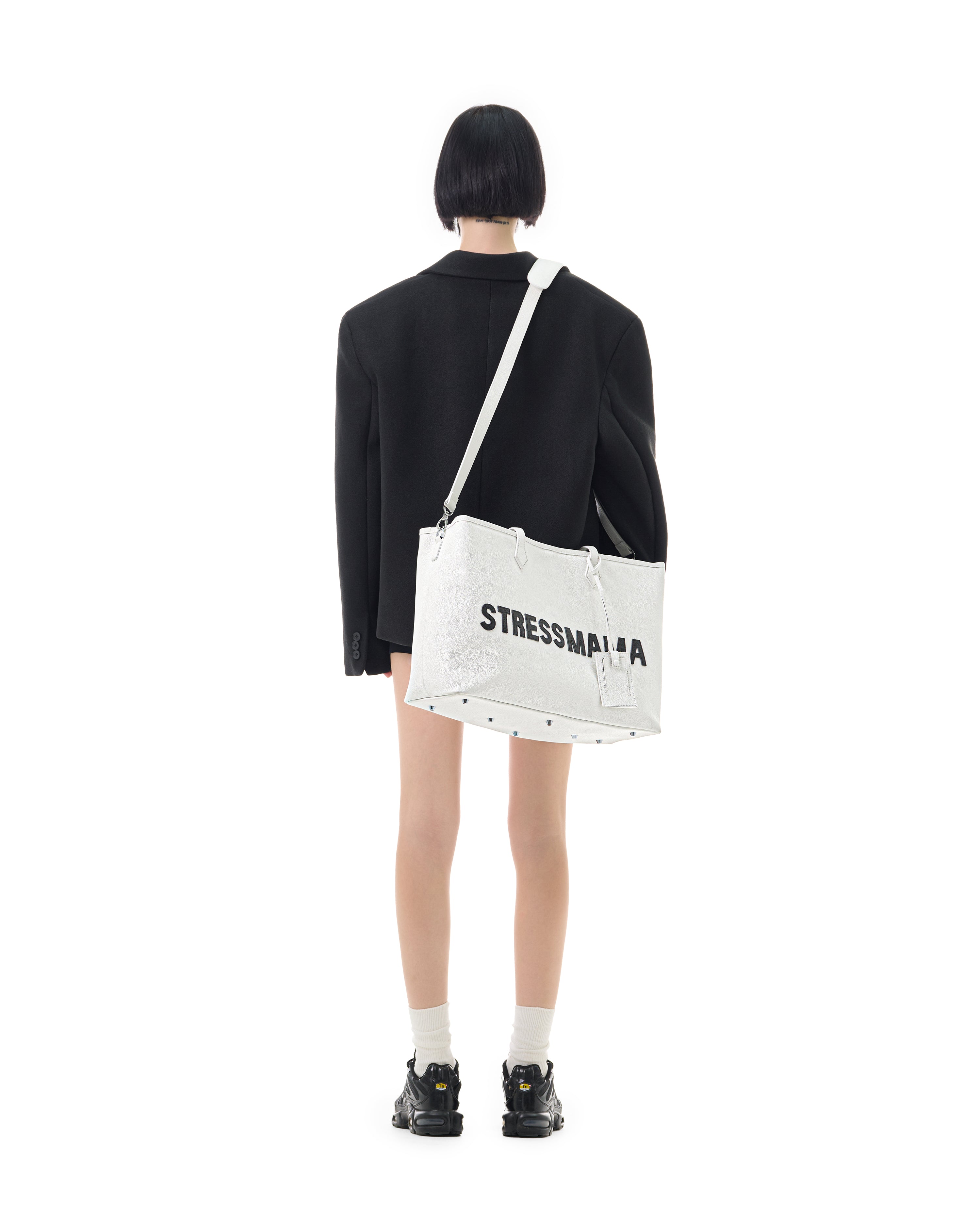 FW25 SIGNATURE LEATHER TOTE BAG - WHITE