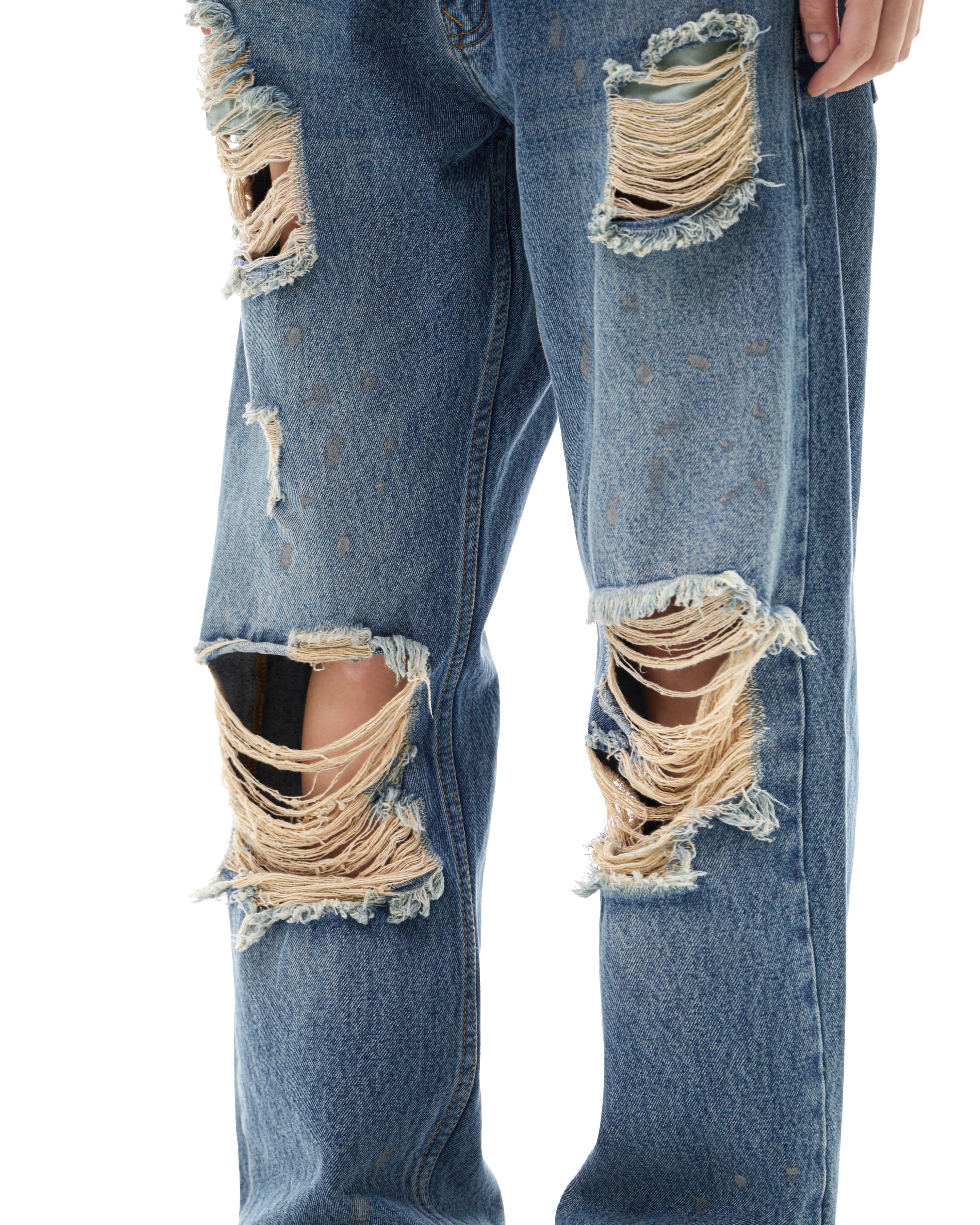 FW25 SHREDDED JEANS - BLUE