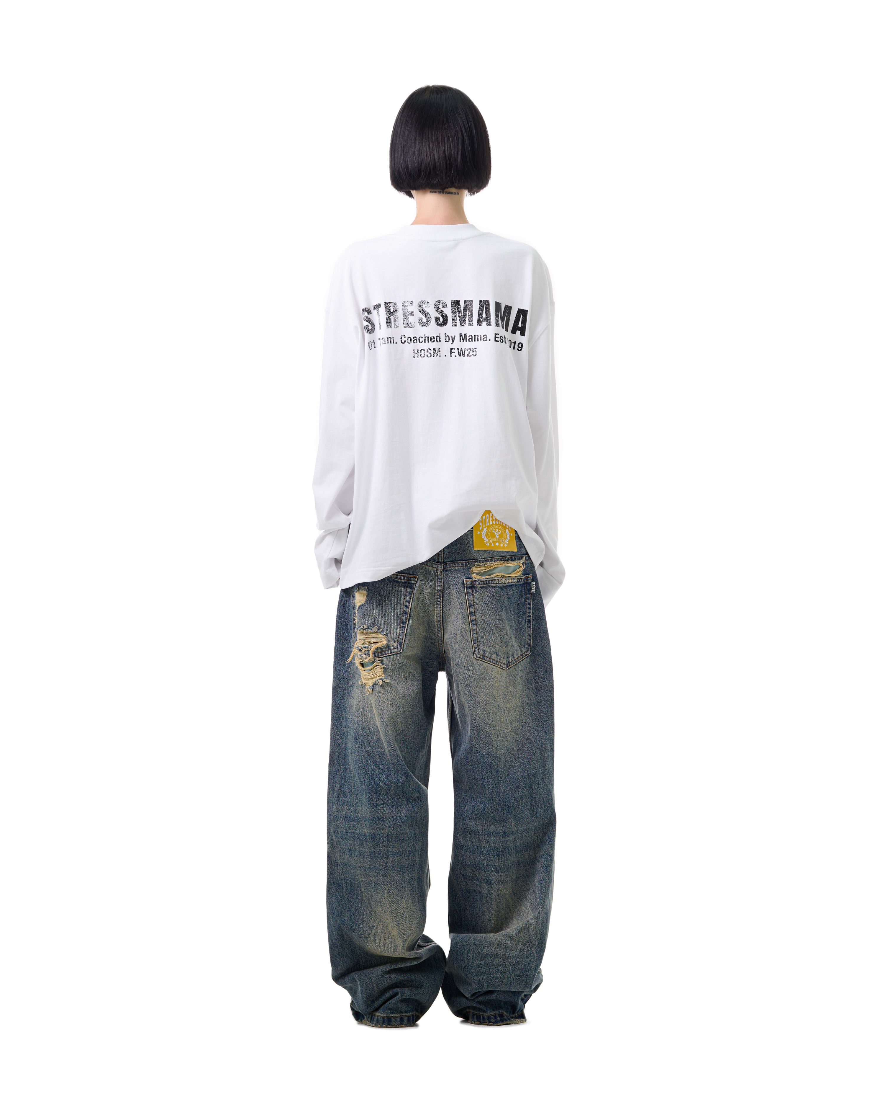 FW25 RIPPED BAGGY JEANS - BLUE