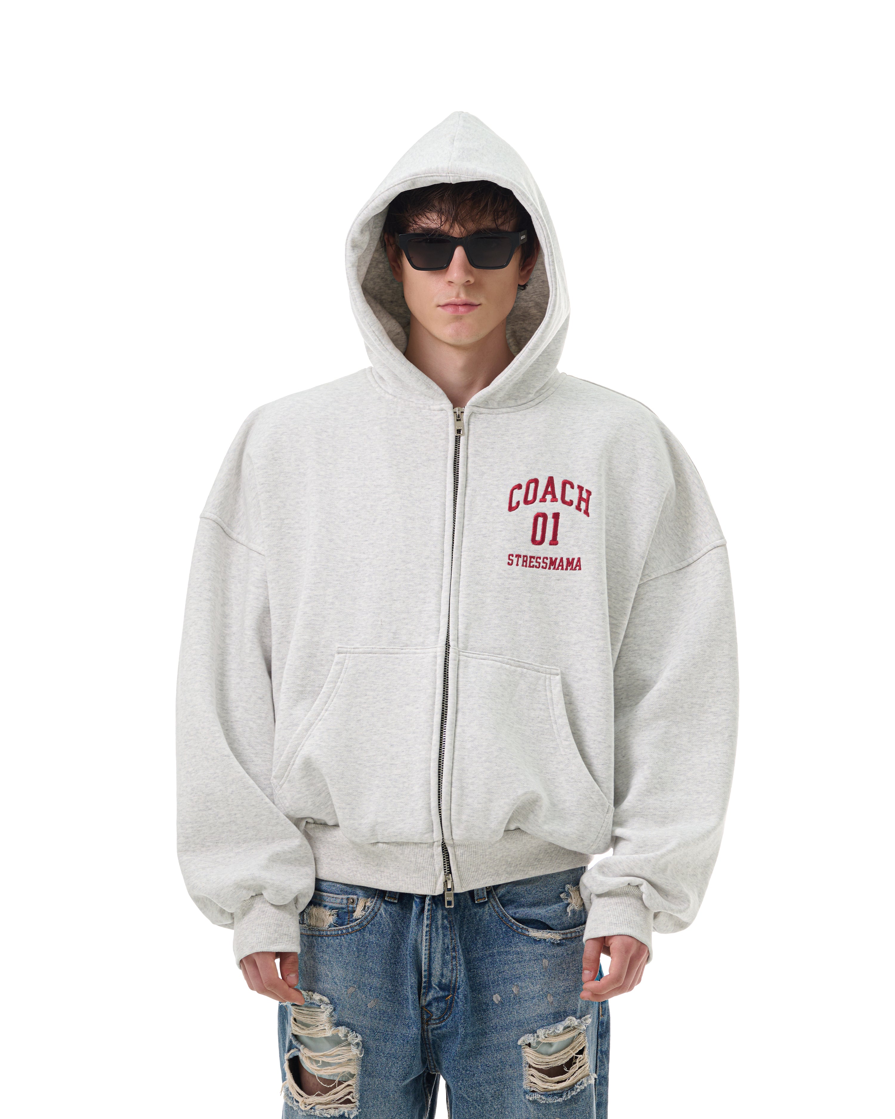 FW25 PT UNIVERSITY ZIP HOODIE - GRAY
