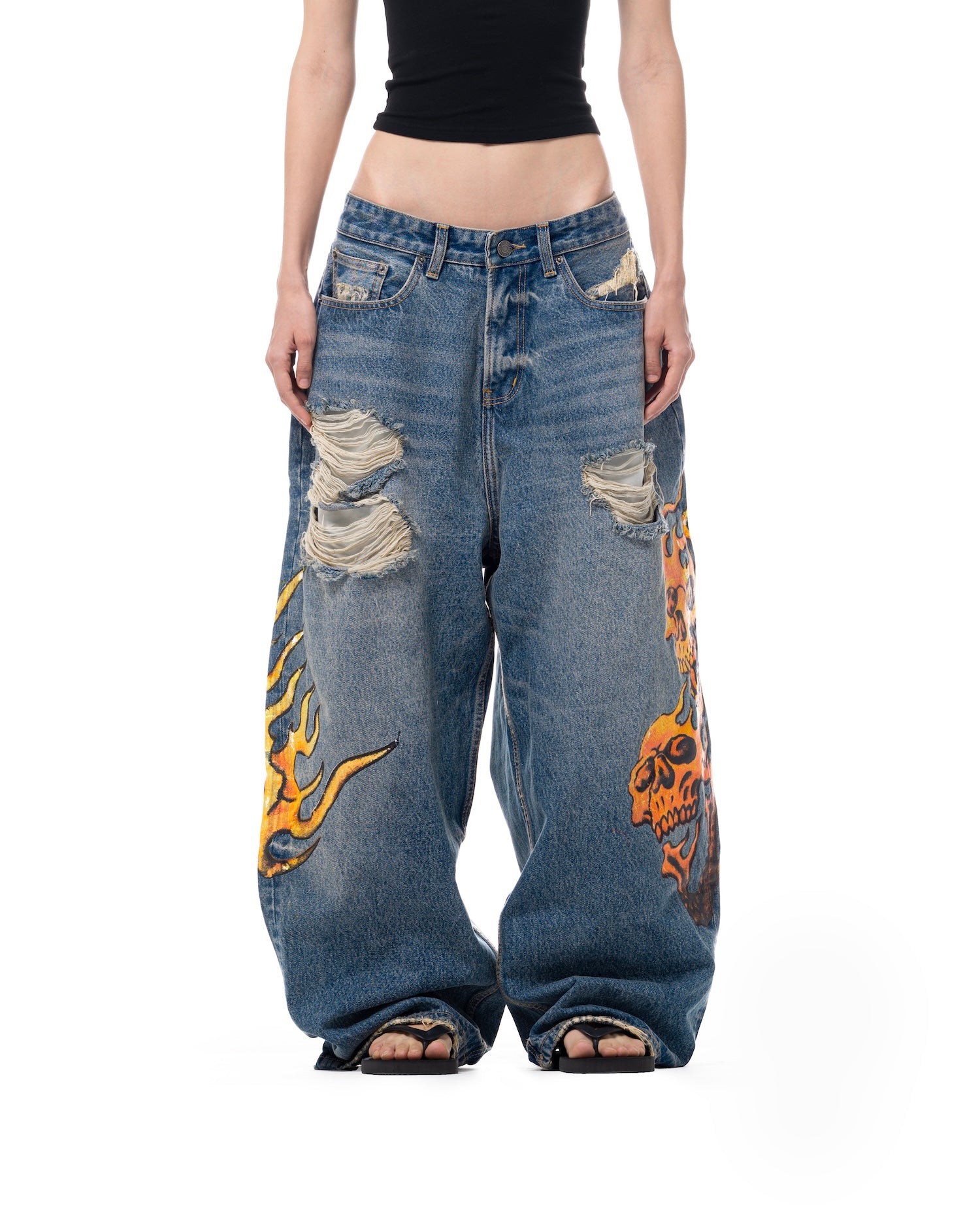 SMA SKULL JEANS - BLUE