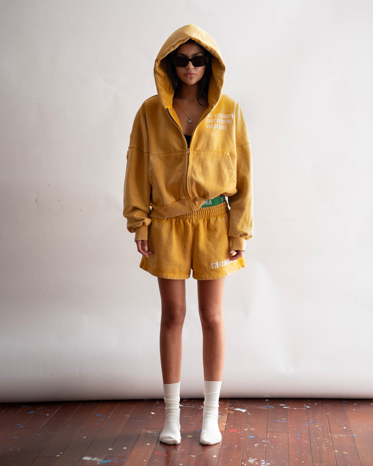 SUMMER26 SSMA LOGO ZIP HOODIE - YELLOW