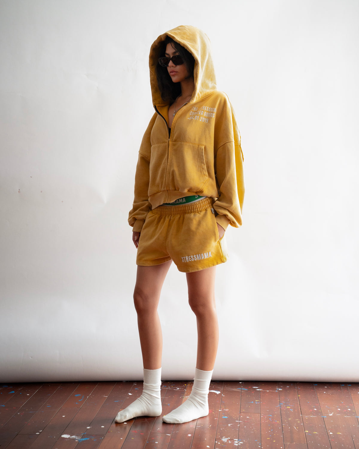 SUMMER26 SSMA LOGO ZIP HOODIE - YELLOW