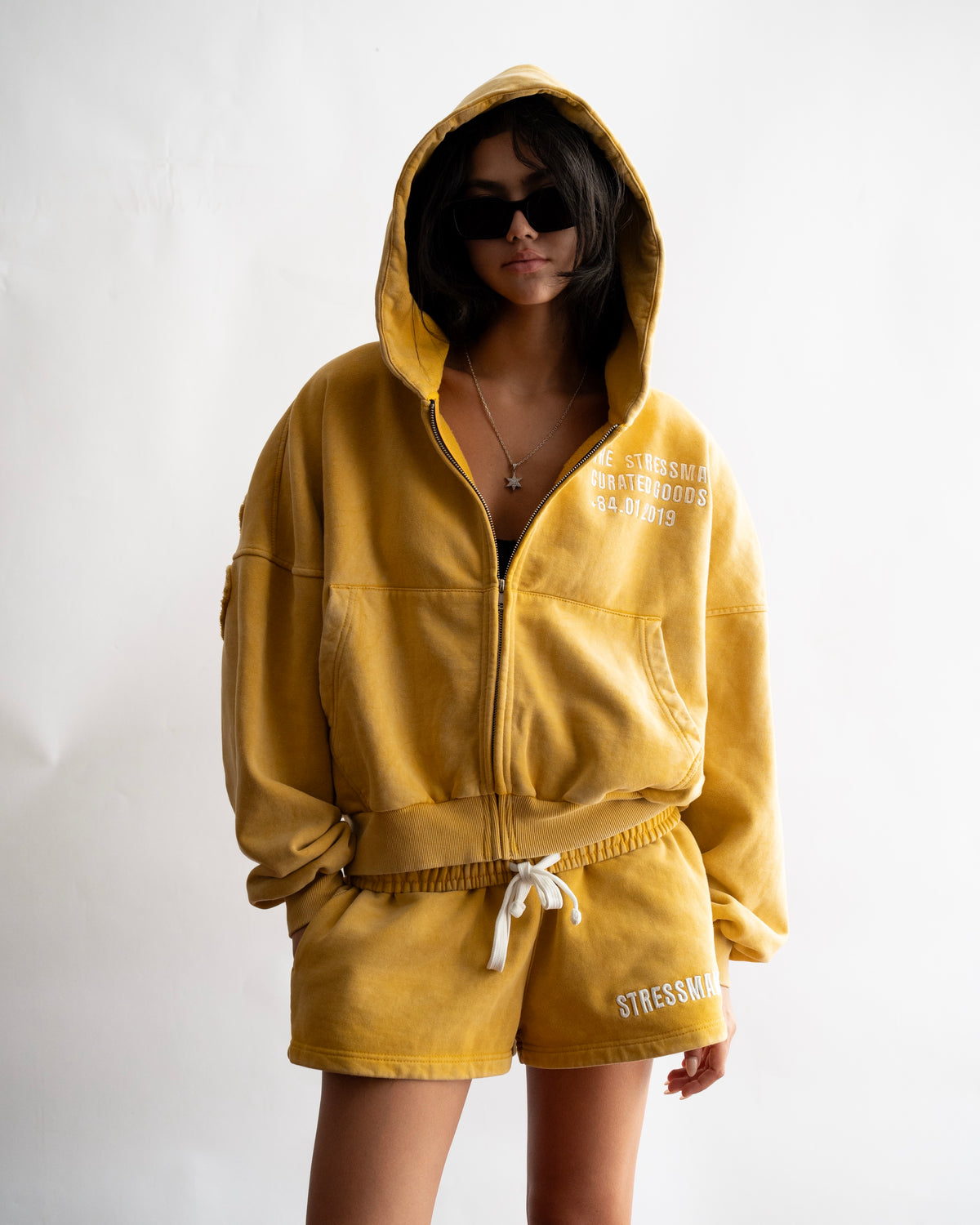 SUMMER26 SSMA LOGO ZIP HOODIE - YELLOW