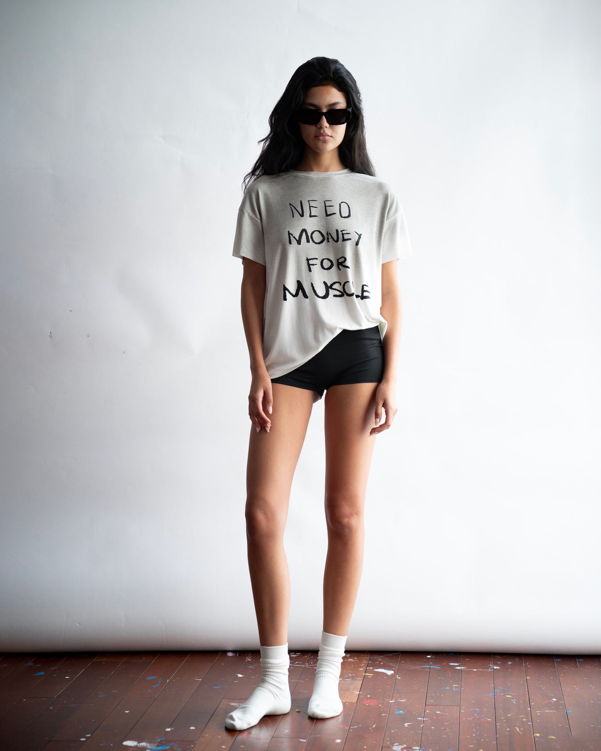 SSMA NEED MONEY FOR MUSCLE T-SHIRT - WHITE