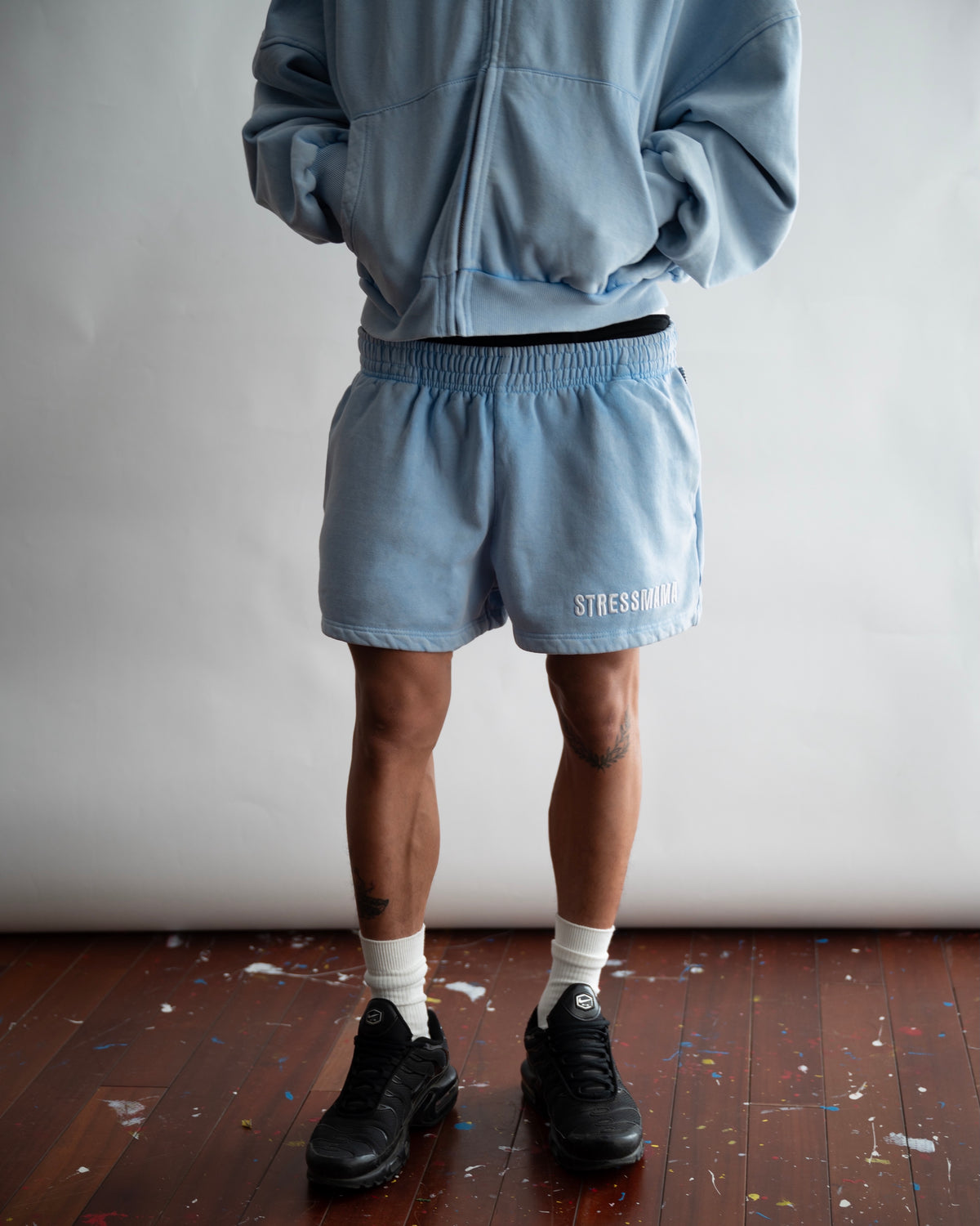 SUMMER26 SSMA WASHED SWEAT SHORTS - BLUE