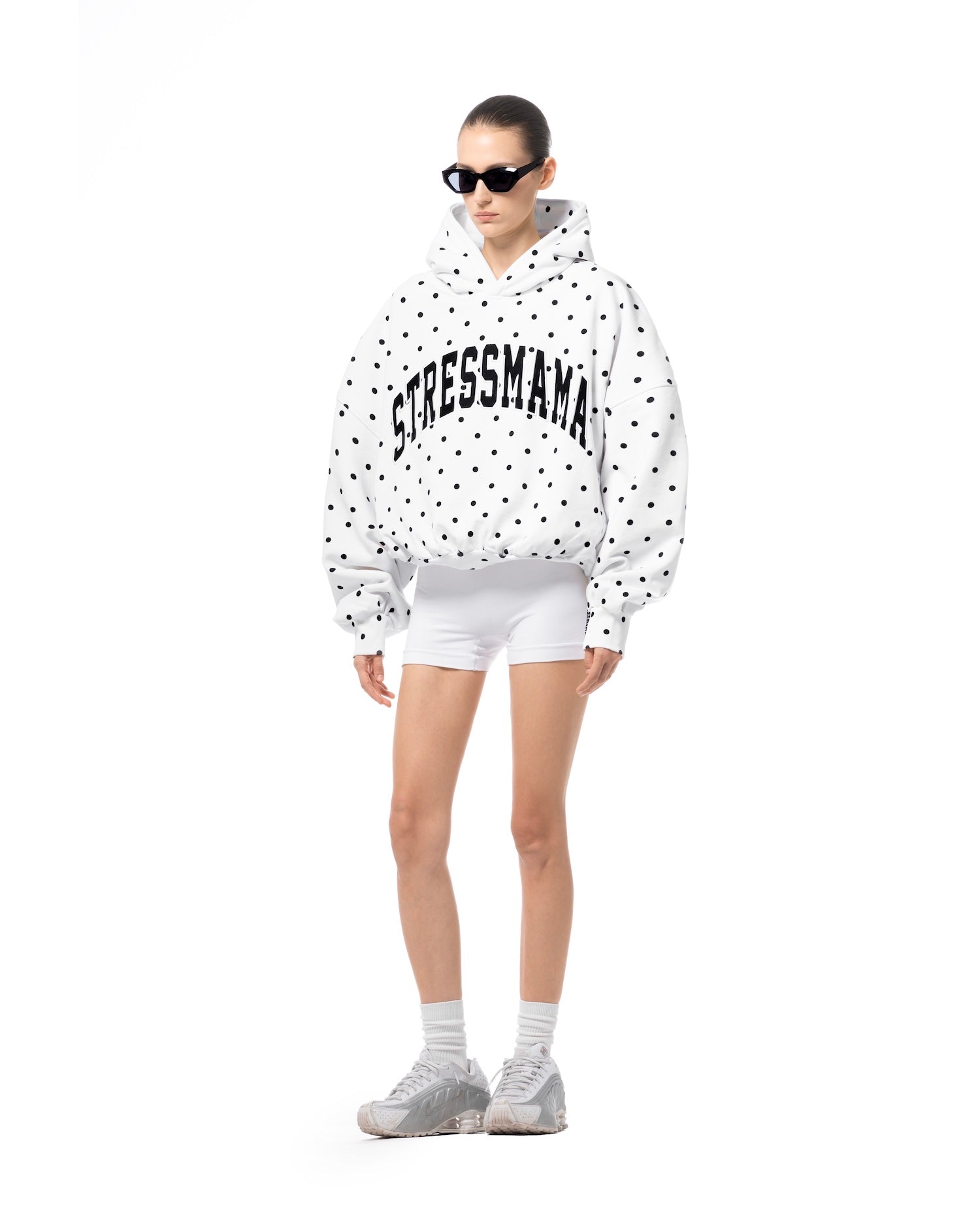 SSMA POLKA DOT HOODIE - WHITE