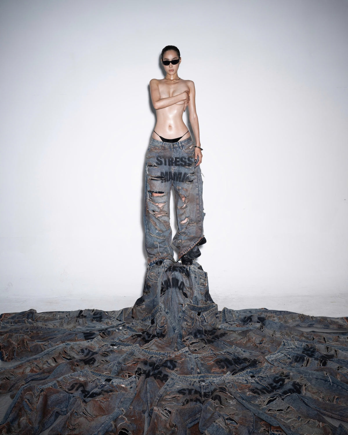 HOLIDAY24 DESTROYED JEANS -  BLUE