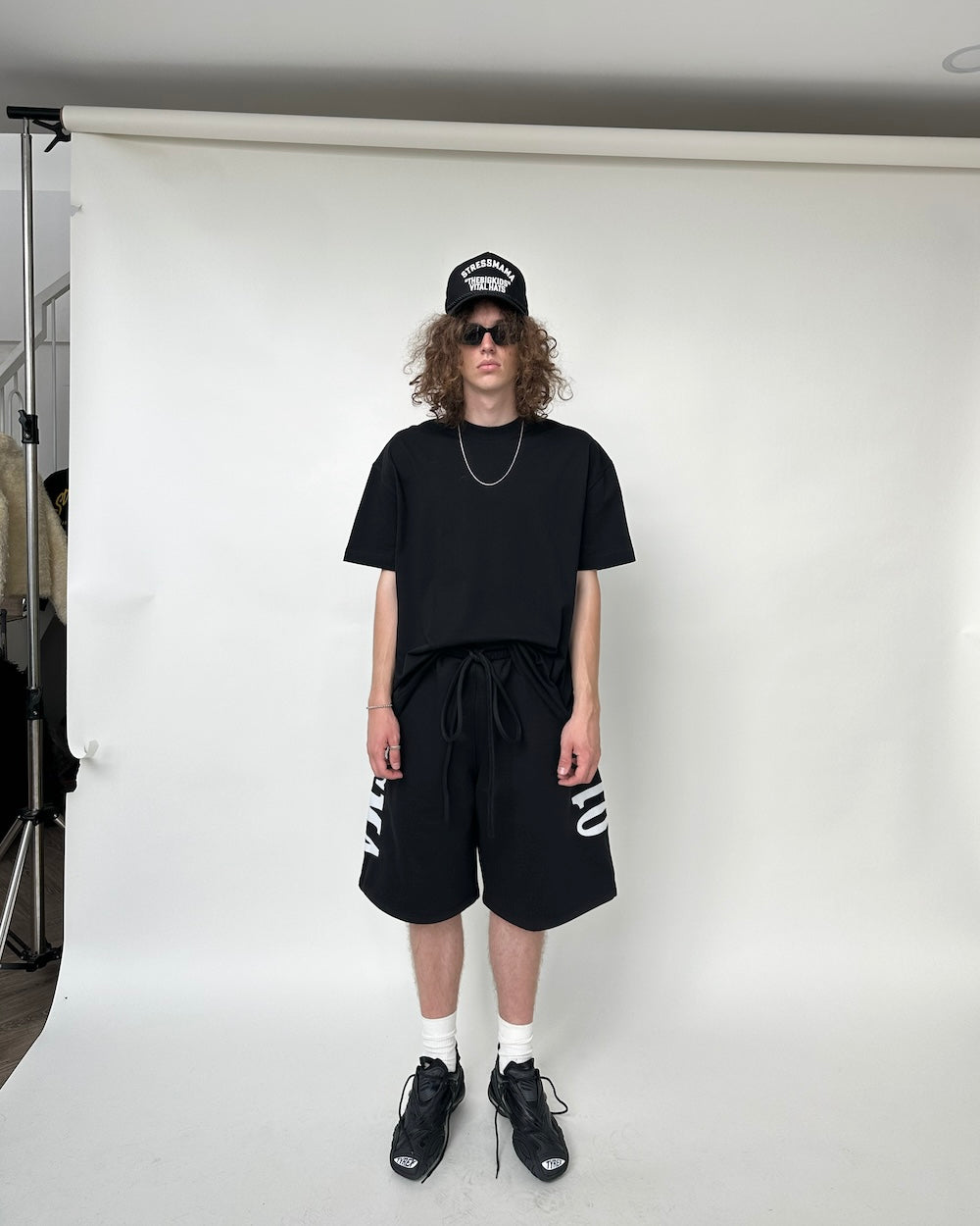 SSMA 01 SWEAT JORTS - BLACK