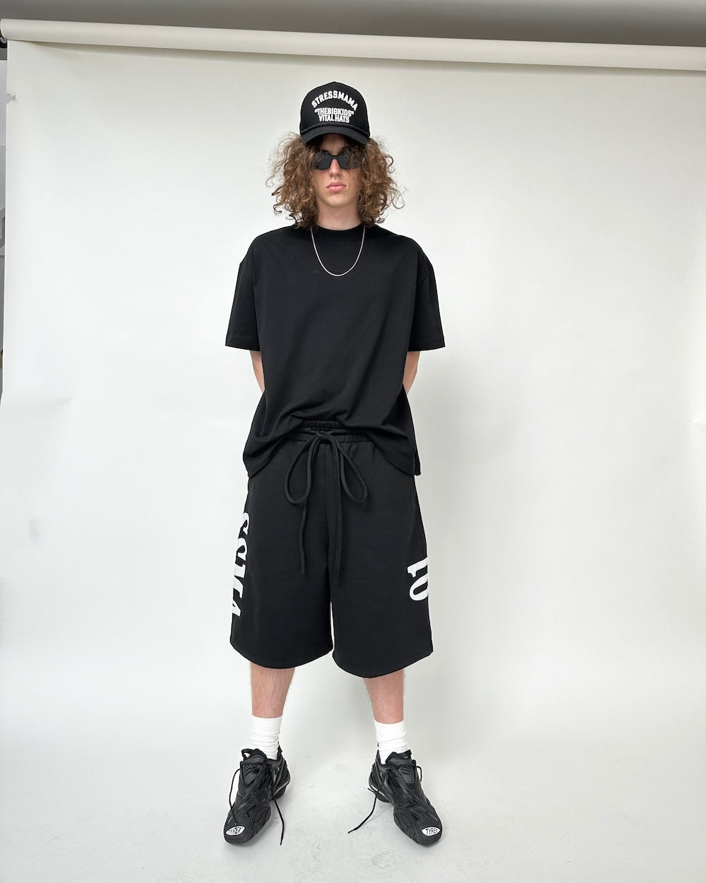 SSMA 01 SWEAT JORTS - BLACK