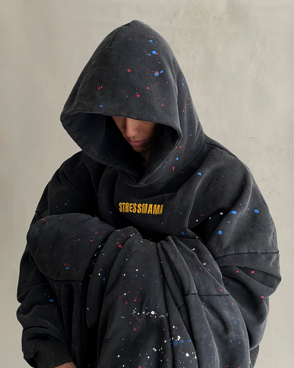 SSMA PAINT SPLATTER HOODIE - BLACK