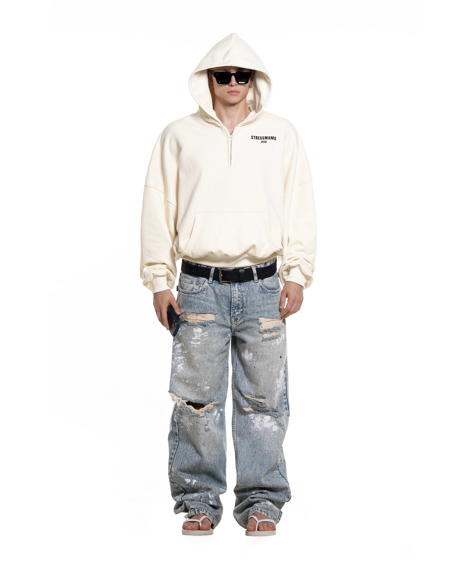 SUMMER26 CURATED QUARTER ZIP HOODIE - CREAM