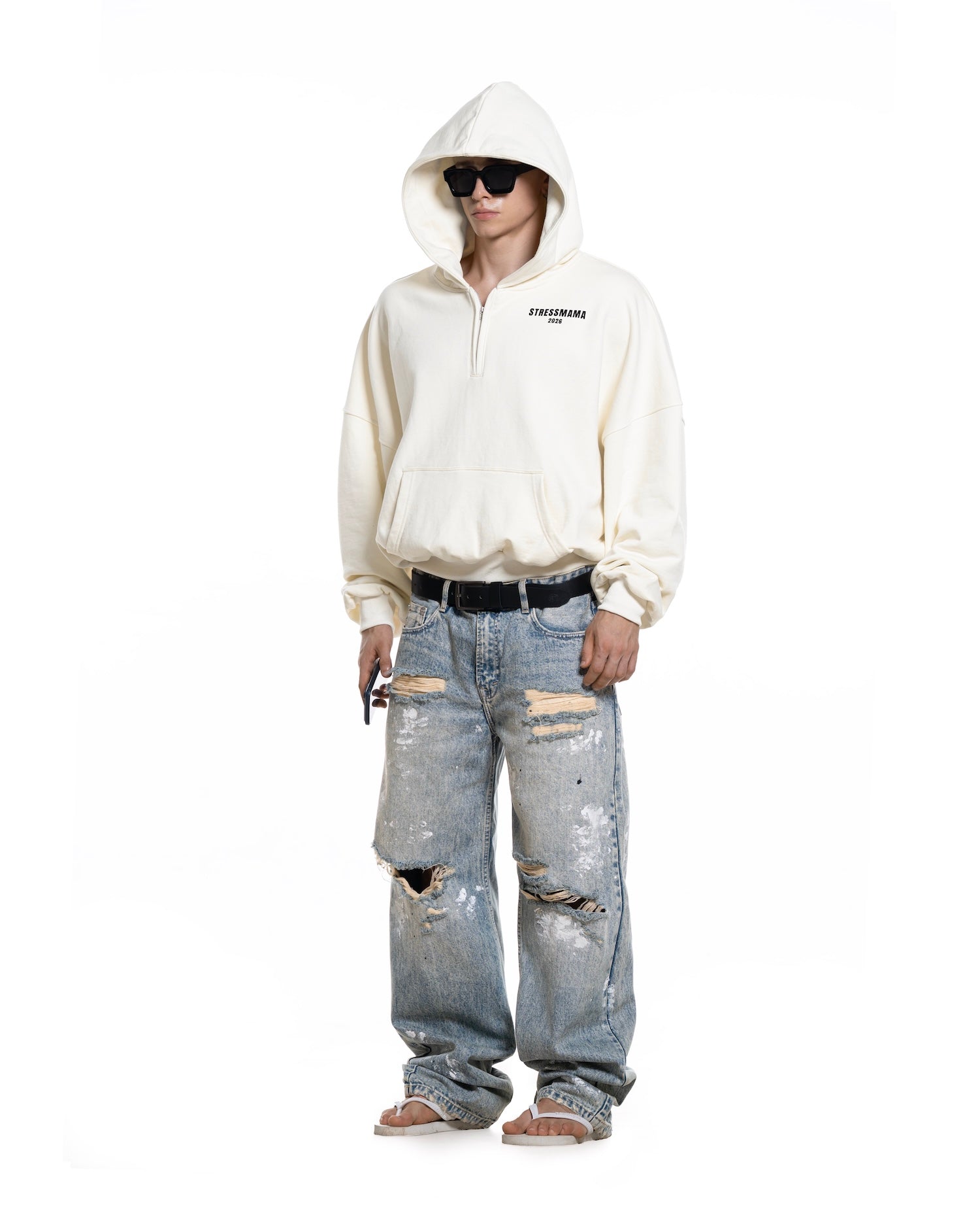 SUMMER26 CURATED QUARTER ZIP HOODIE - CREAM