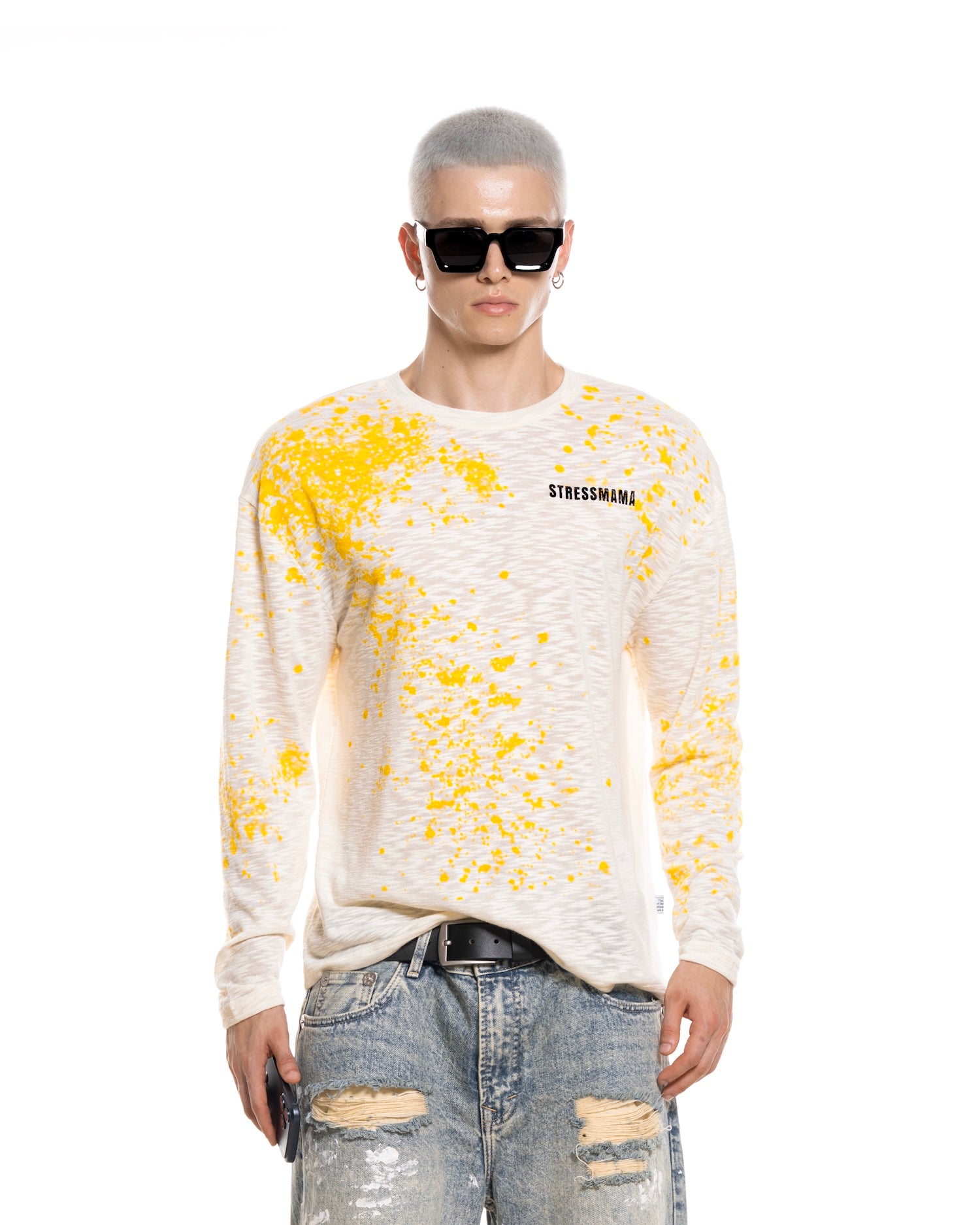 STRESSMAMA 長袖Tシャツ ホワイト size M LONG-SLEEVE – STRESSMAMA