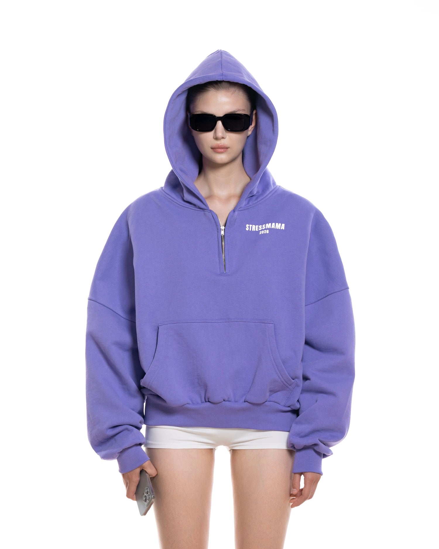 SUMMER26 CURATED QUARTER ZIP HOODIE - PURPLE