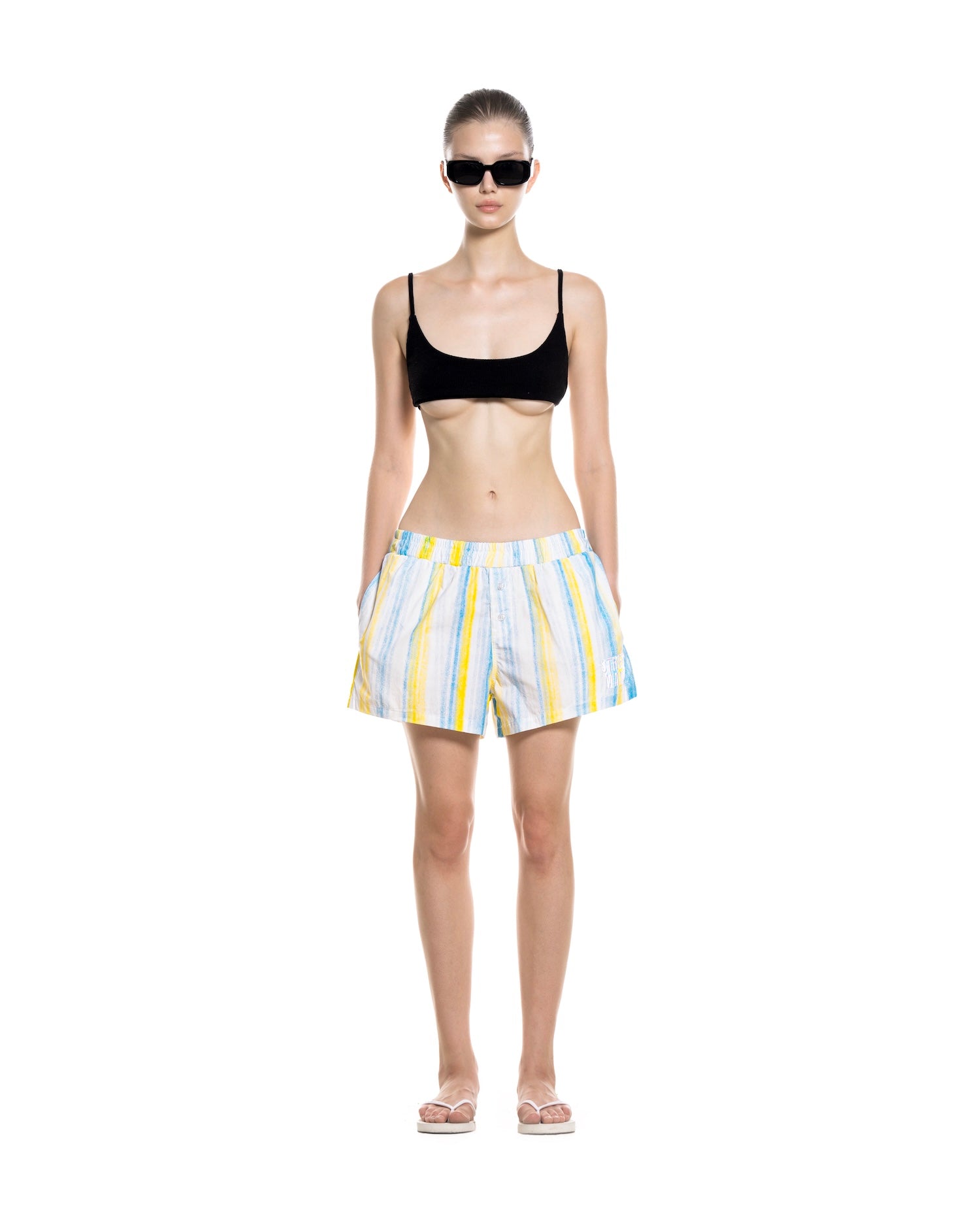 SUMMER26 PAJAMA SHORTS - STRIPED BLUE