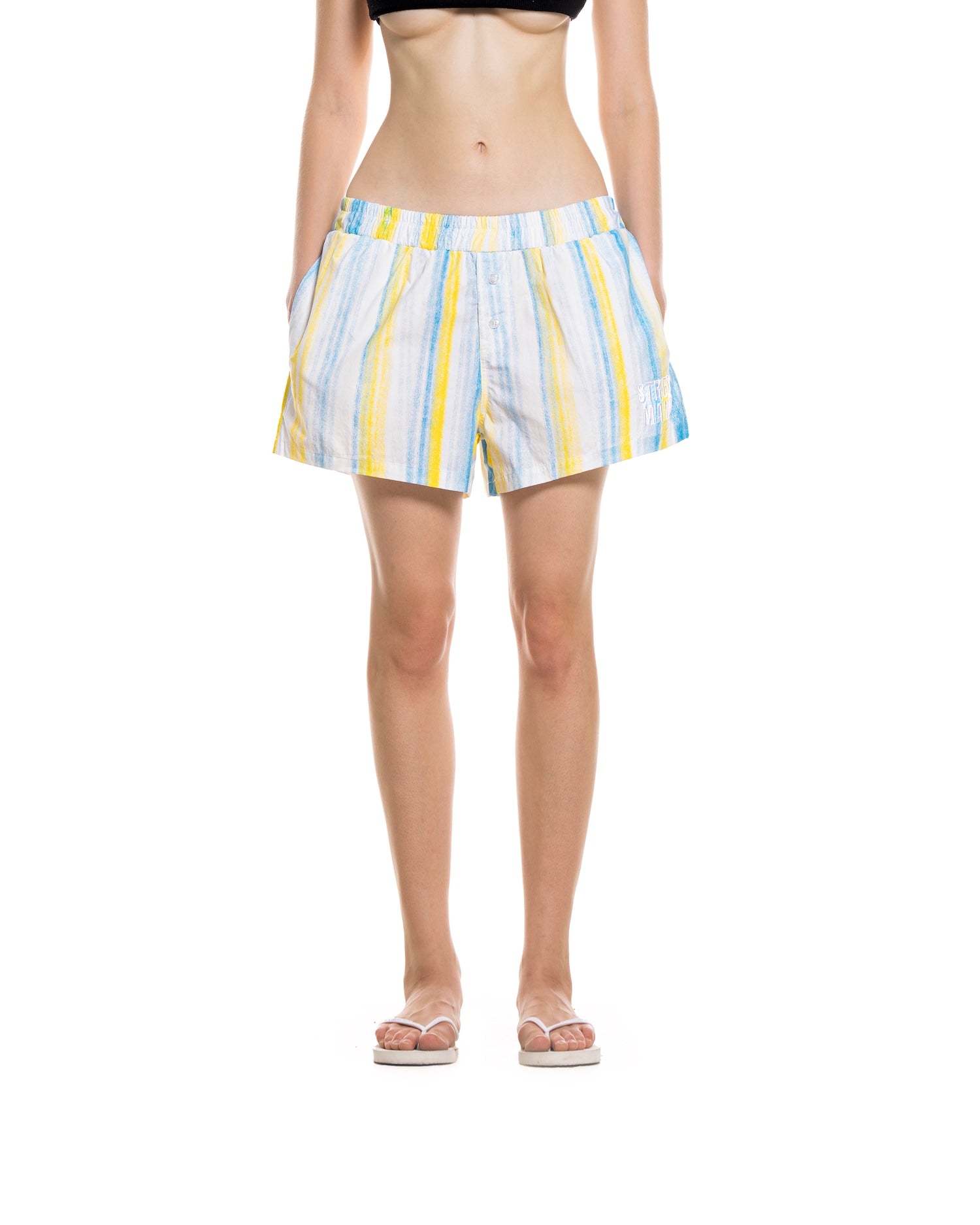 SUMMER26 PAJAMA SHORTS - STRIPED BLUE