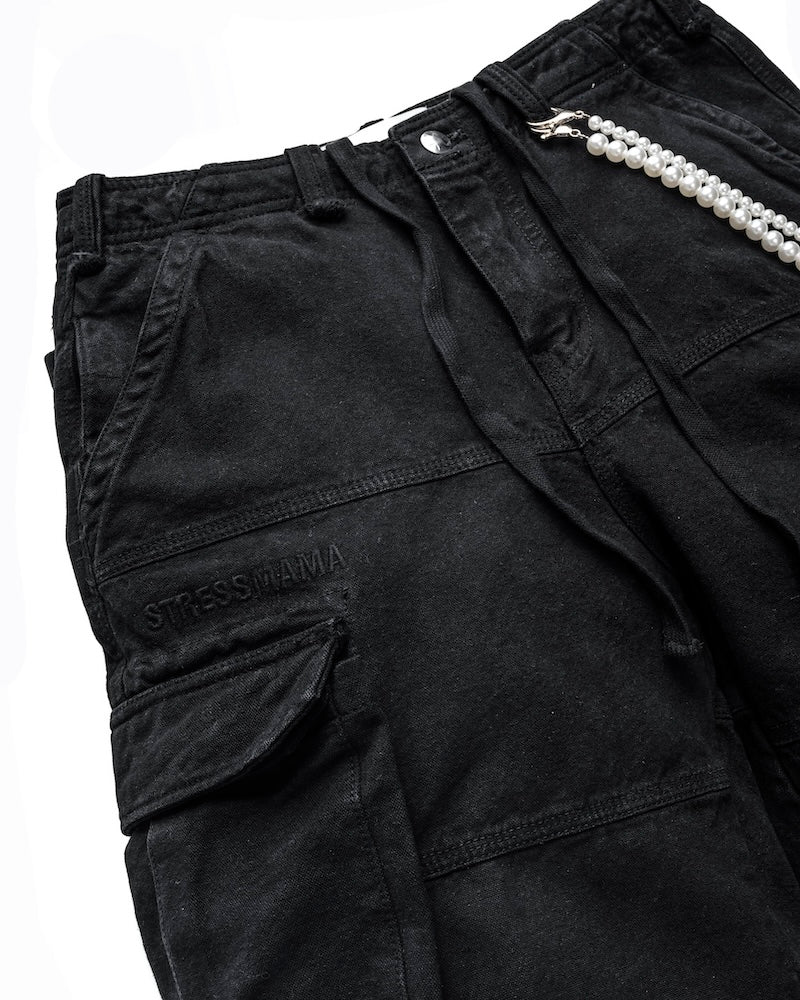 FW24 WASHED CARGO SHORTS - BLACK