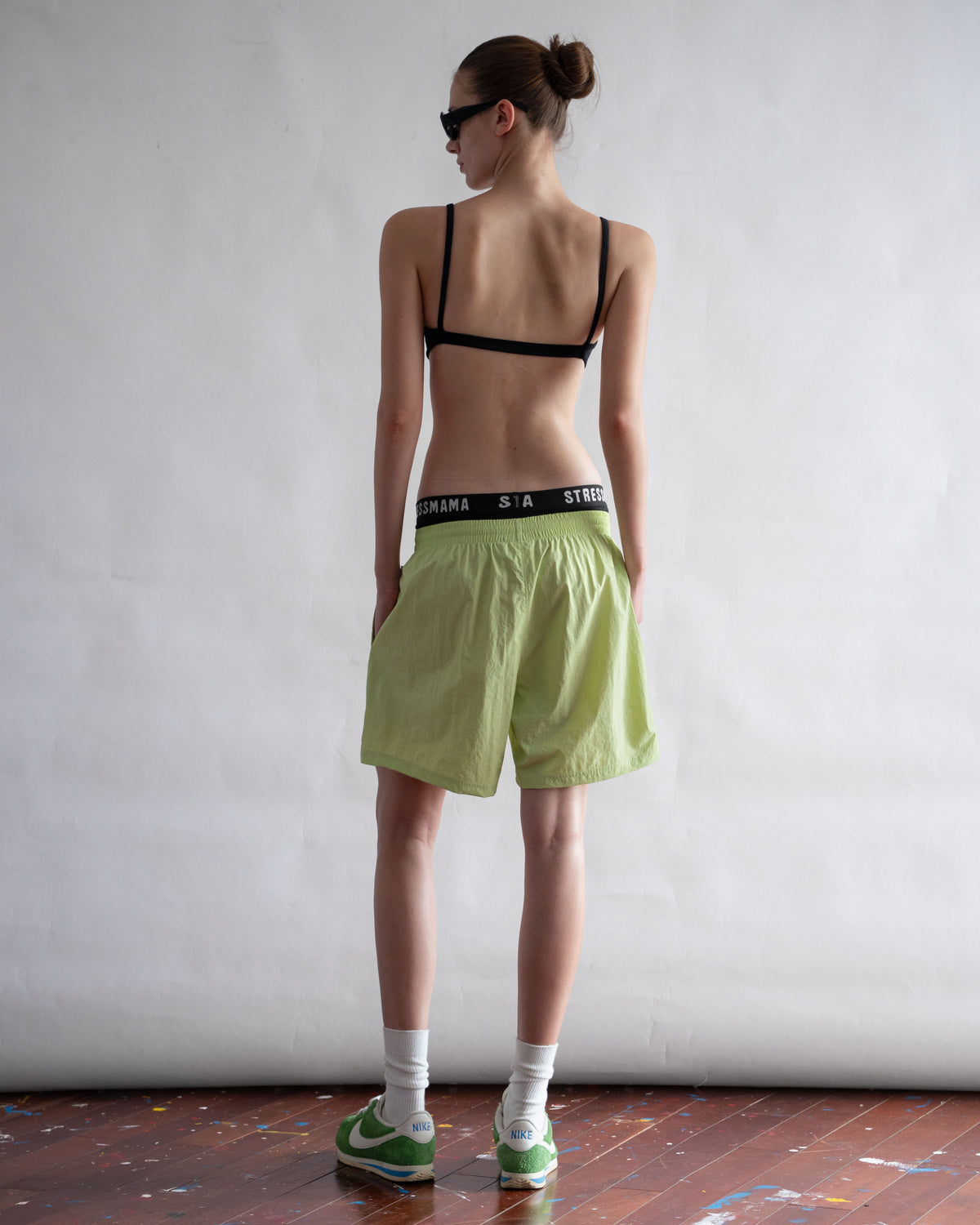 STRESSMAMA FLOATING TRACK SHORTS - GREEN