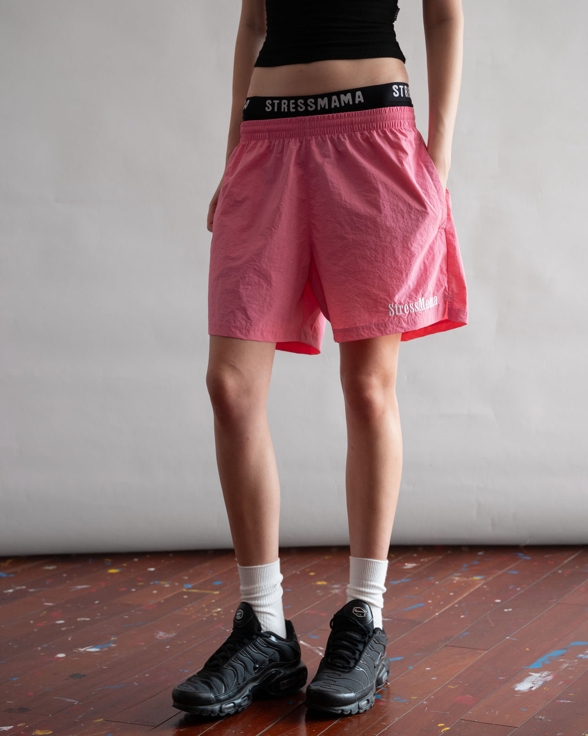 STRESSMAMA FLOATING TRACK SHORTS - PINK